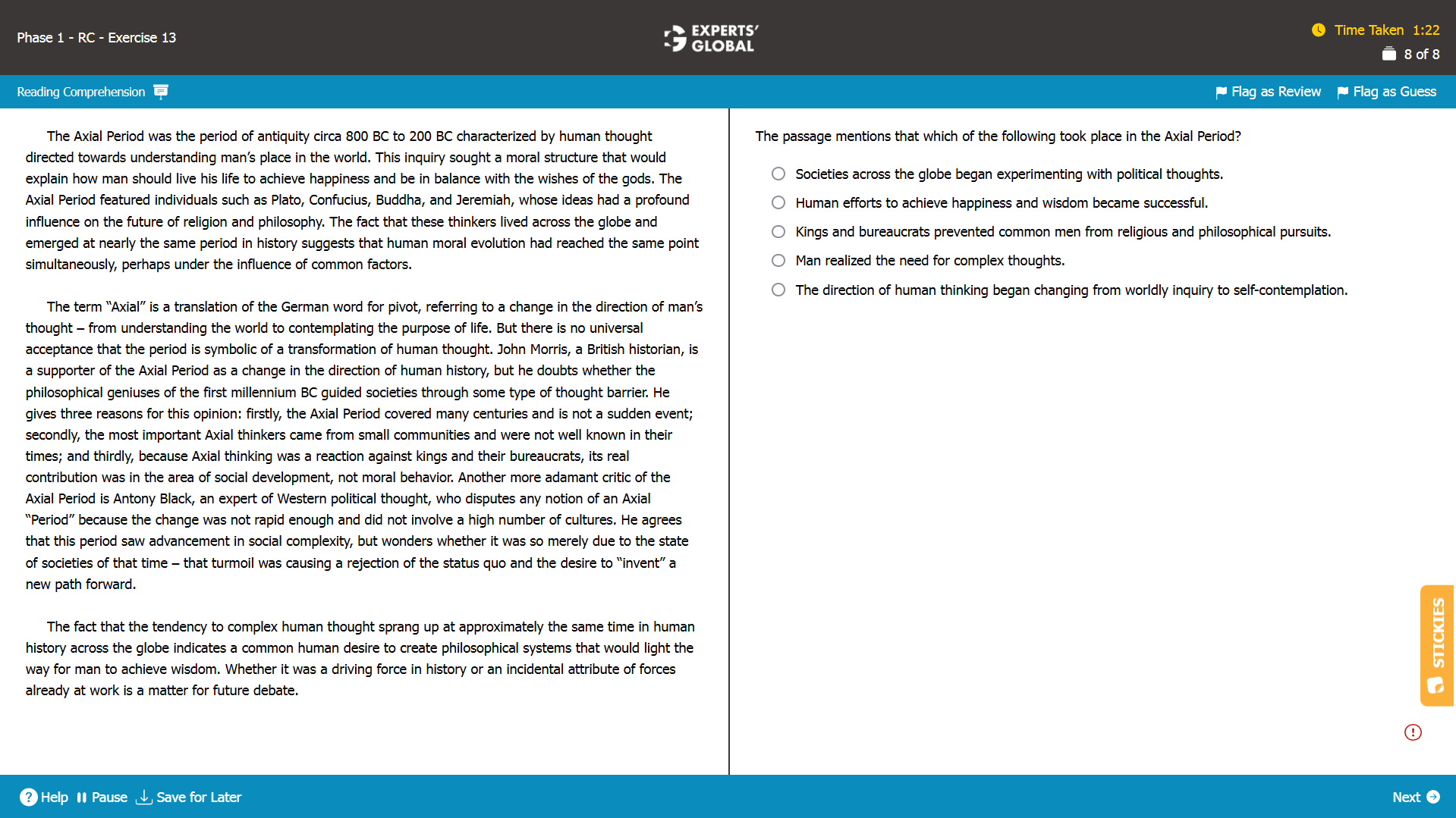 GMAT-Style RC Practice Question 8
