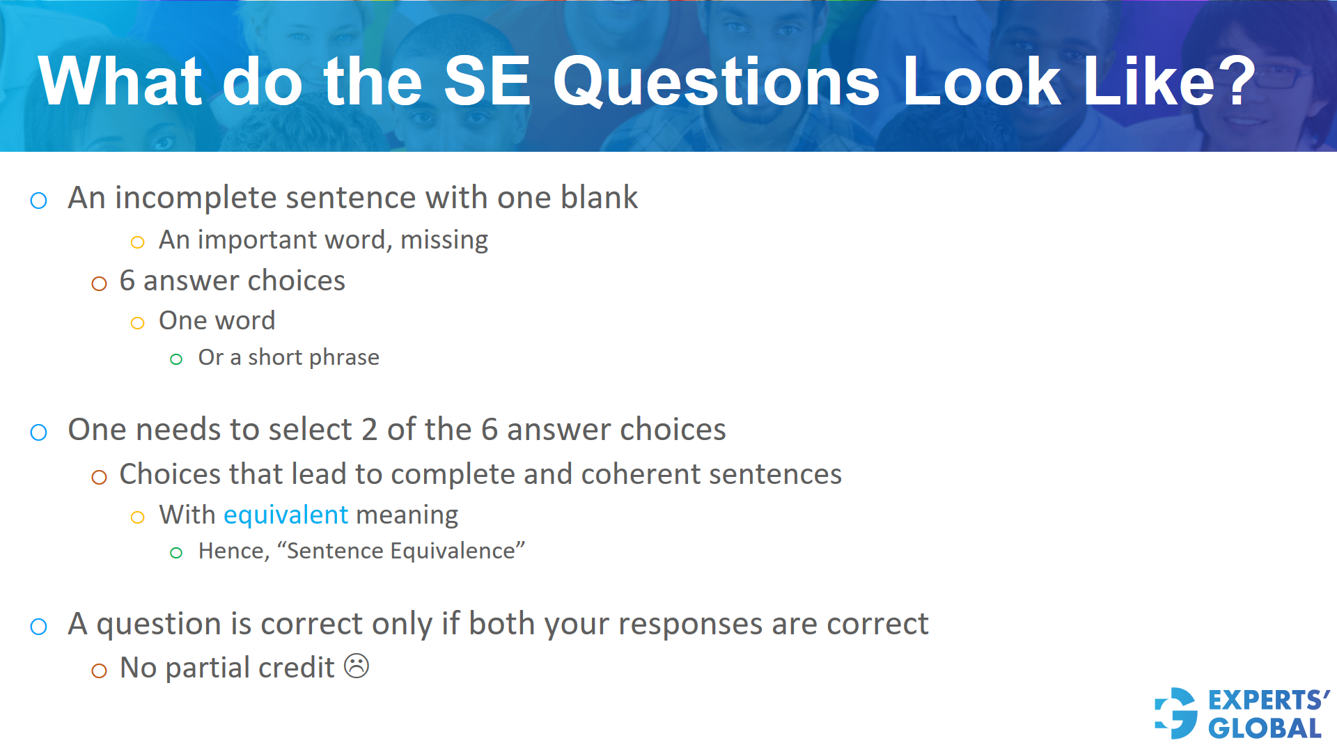 What do the GRE SE questions look like?