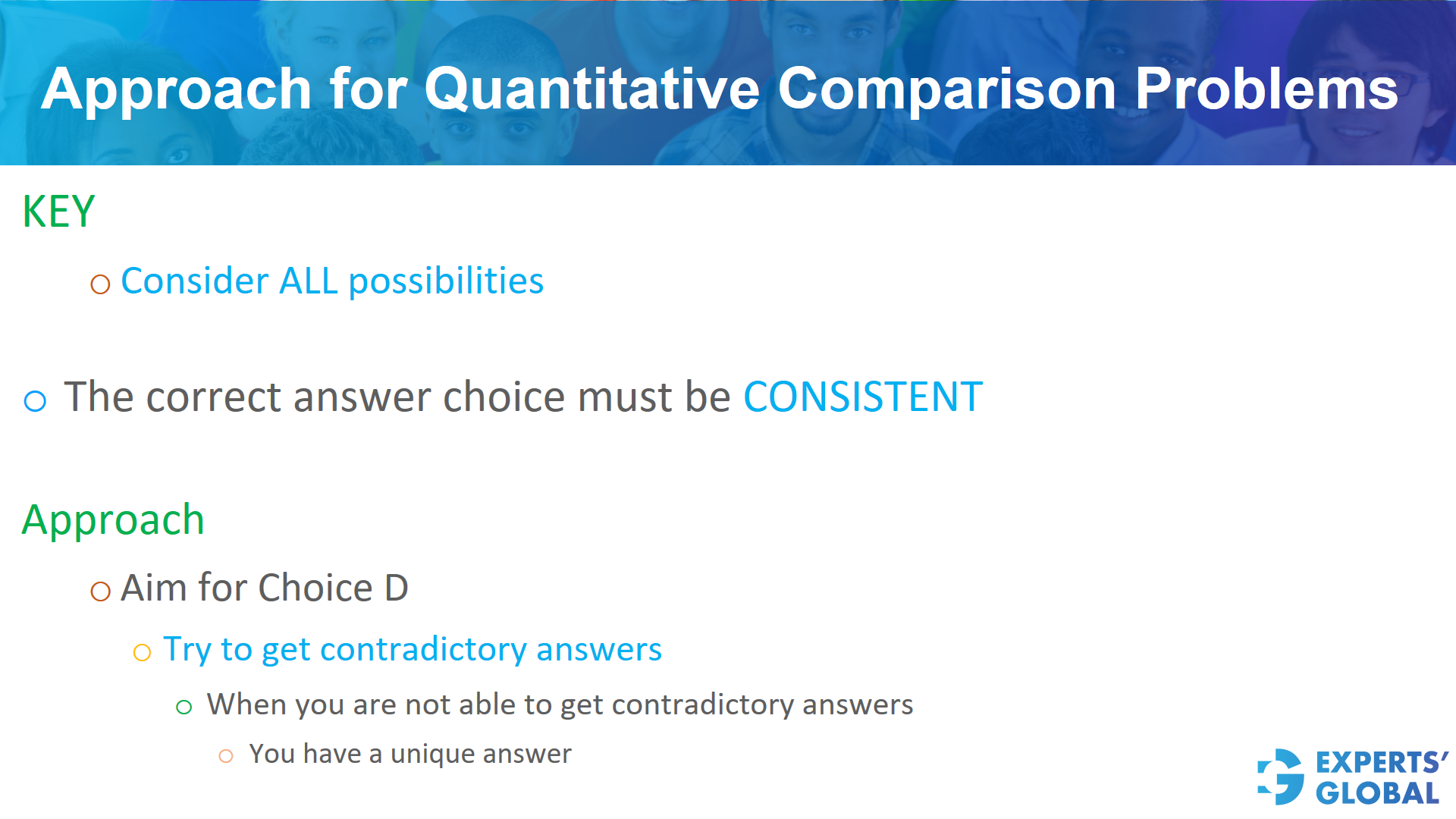 Approach for quantitative comparison problems