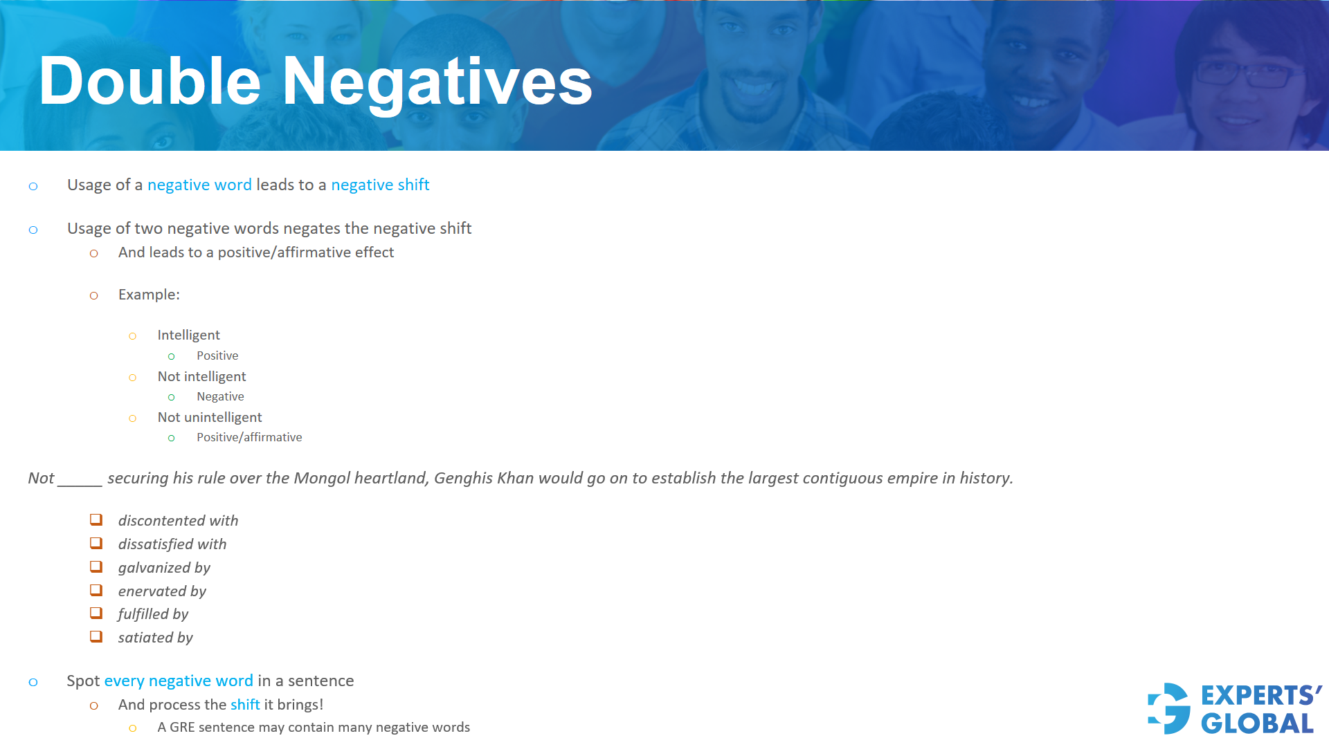 Double negatives on GRE SE