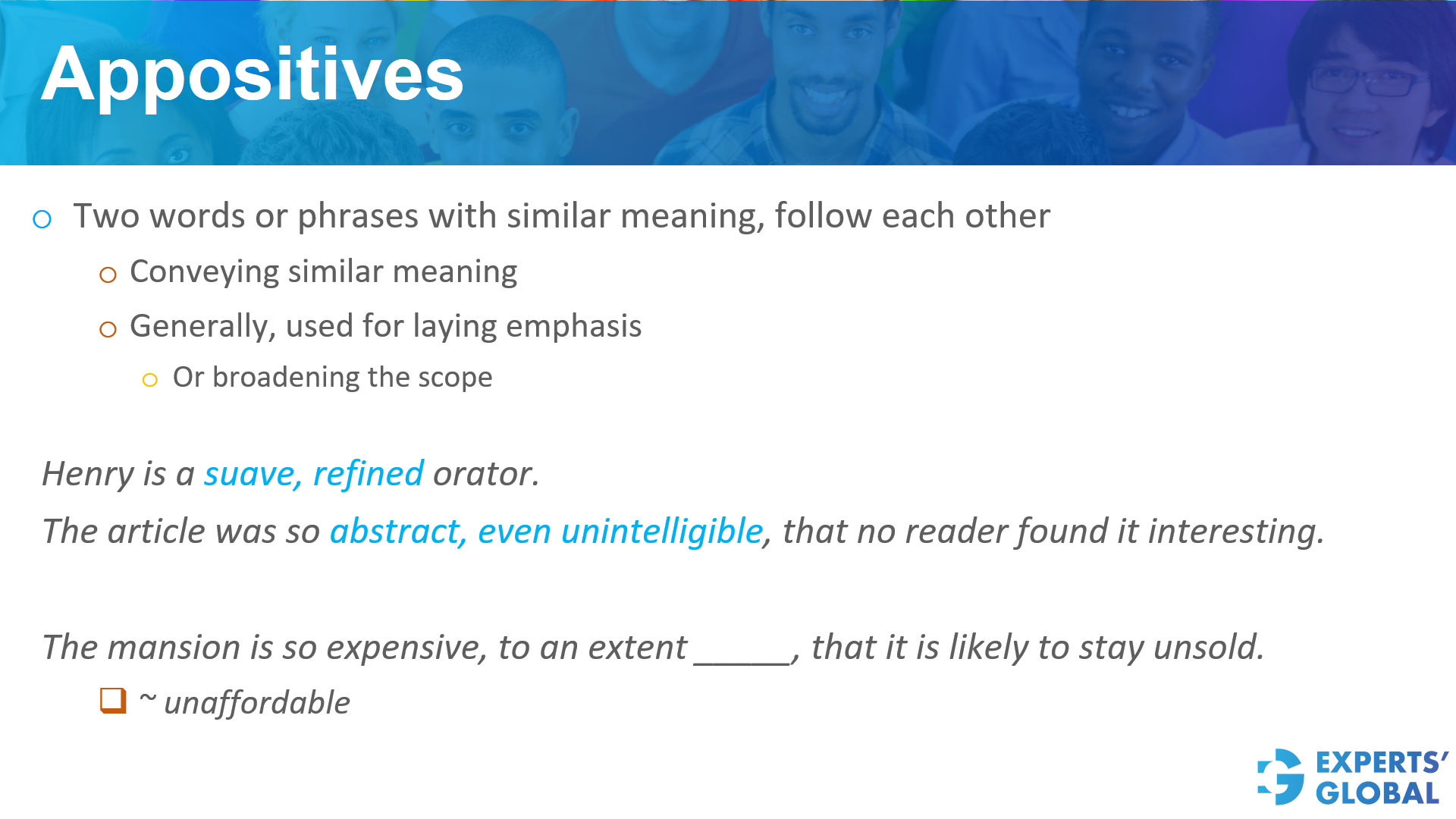  Appositives on GRE SE