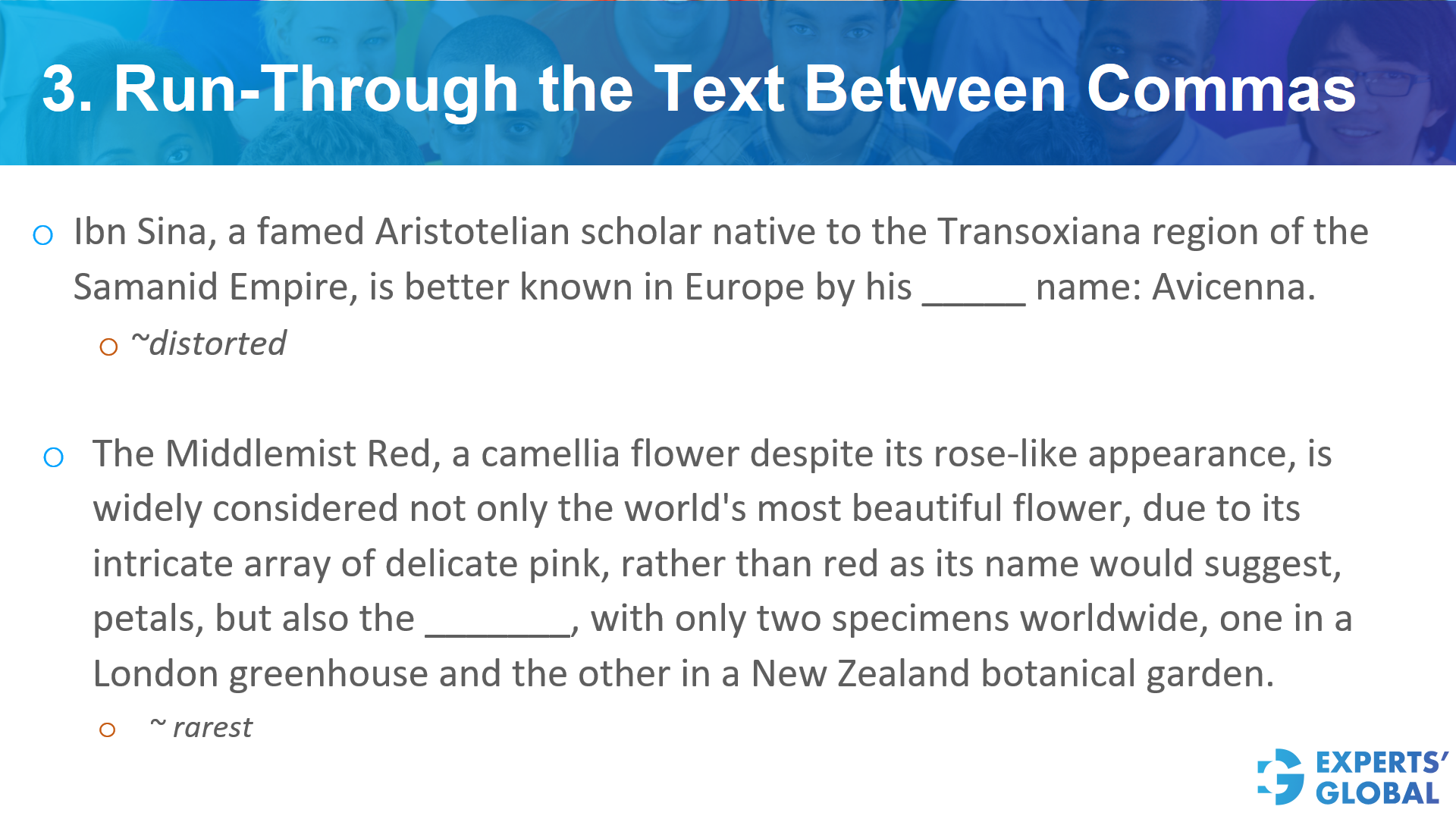 Run - Through the Text Between Commas