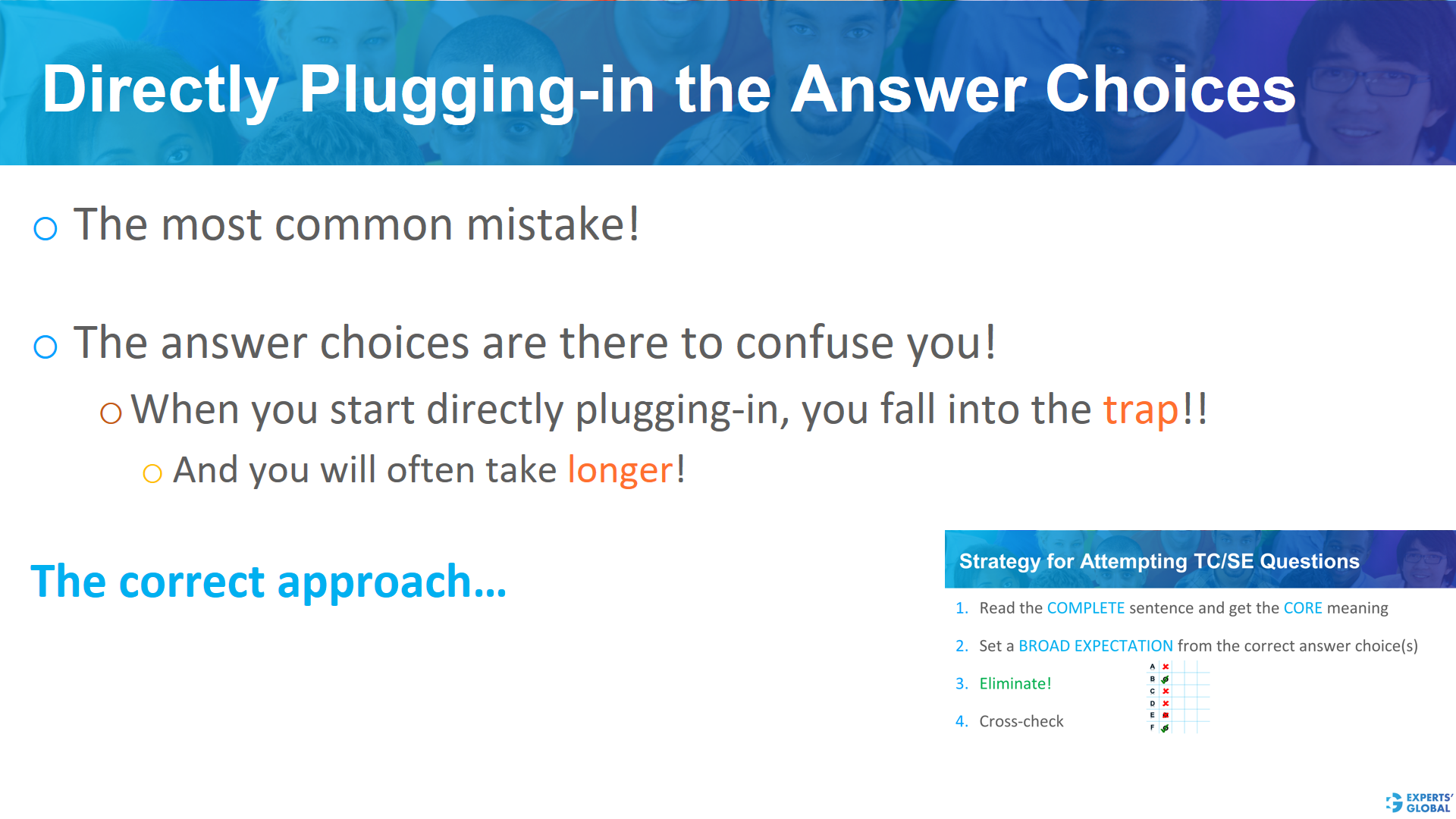 Do not directly plug in GRE answer choices