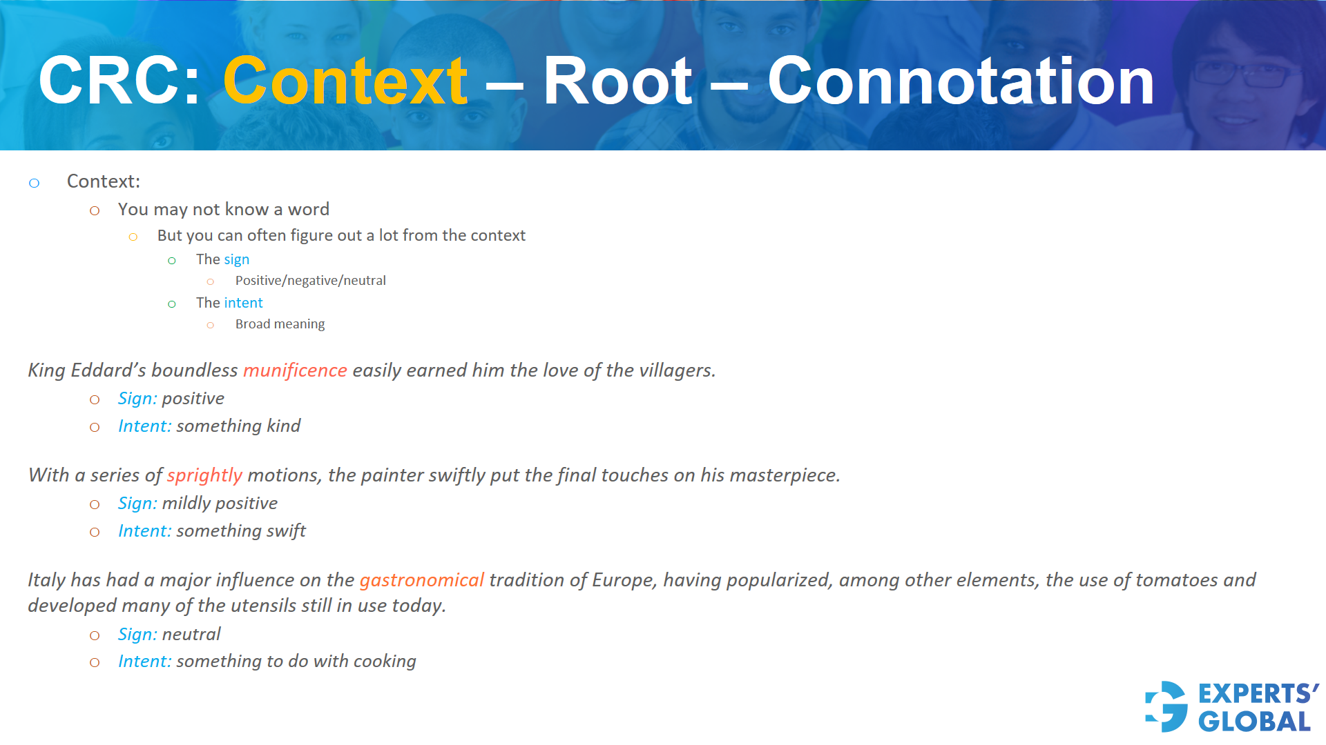 CRC: Context - Root – Connotation in GRE
