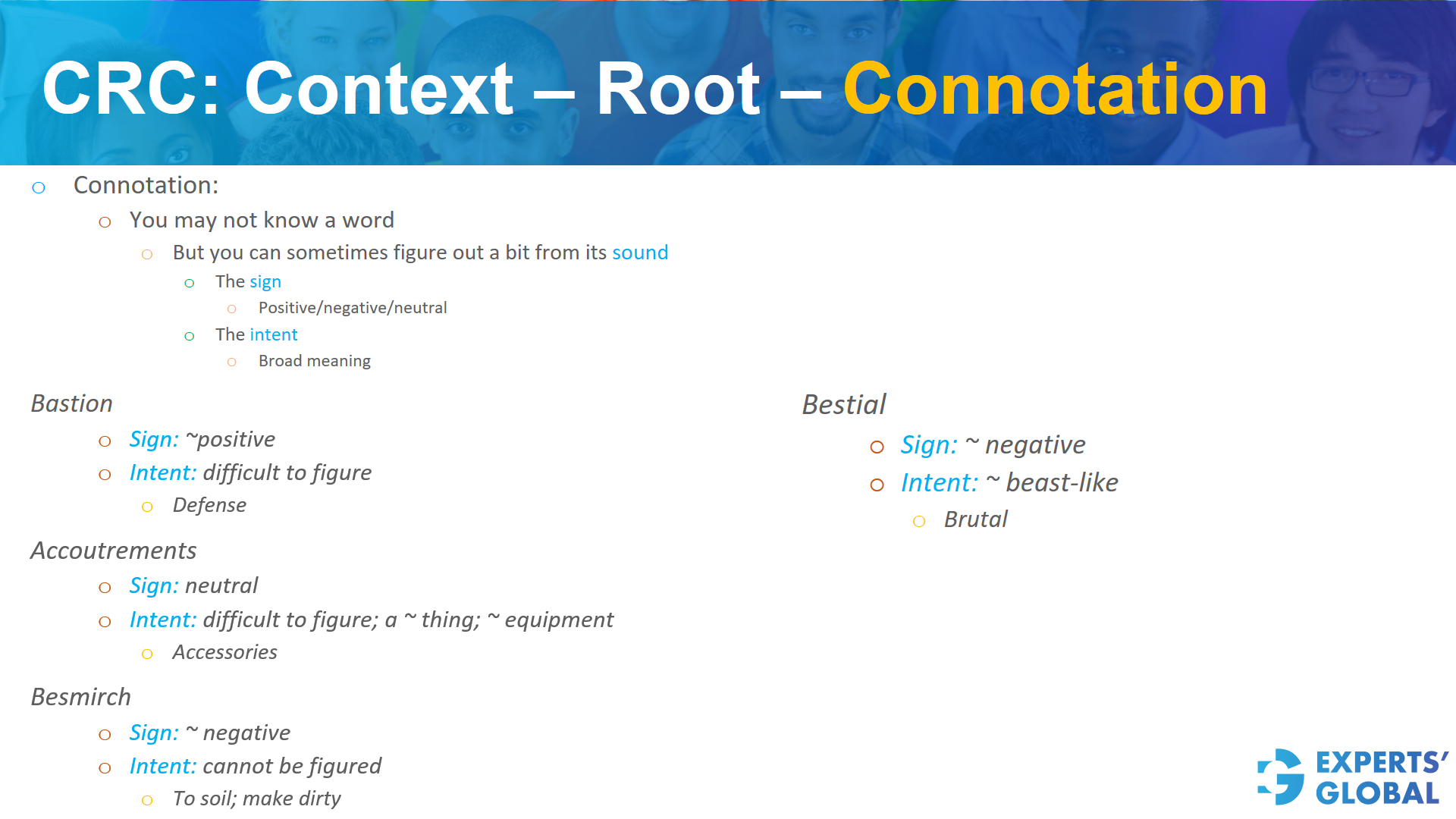 Context – root – connotation in GRE
