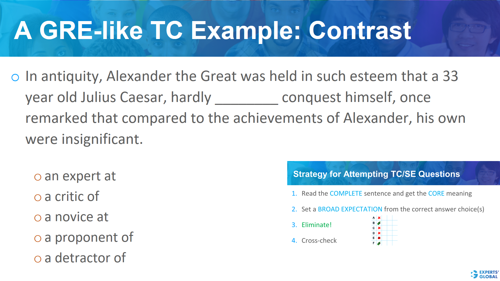 A GRE-like TC example: Contrast