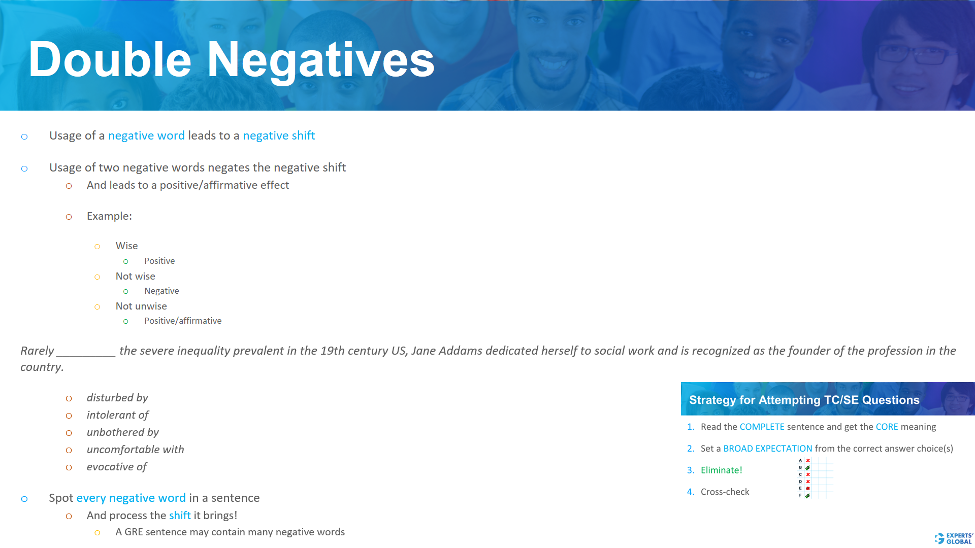 Double negatives on GRE