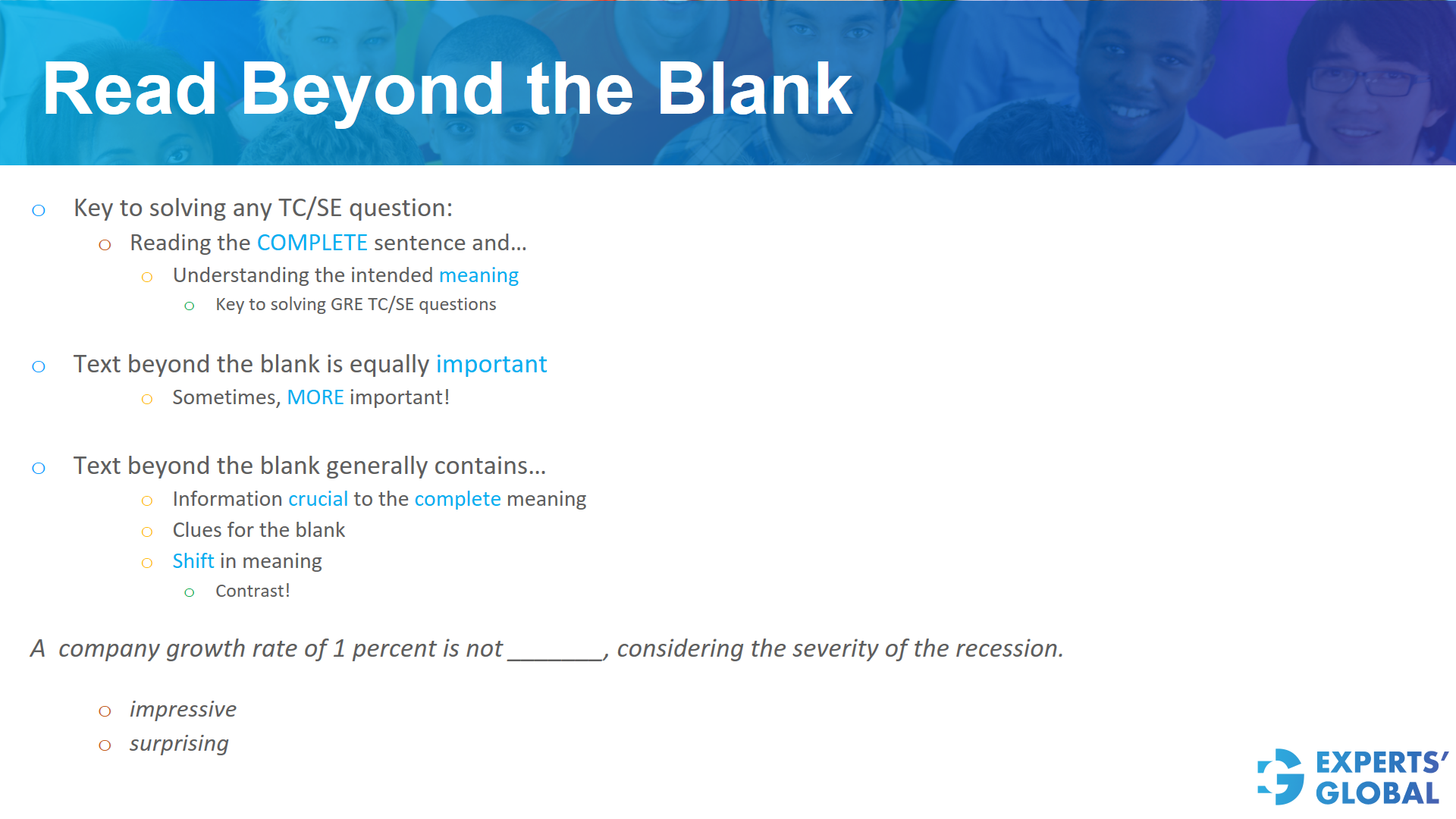 Read beyond the blank