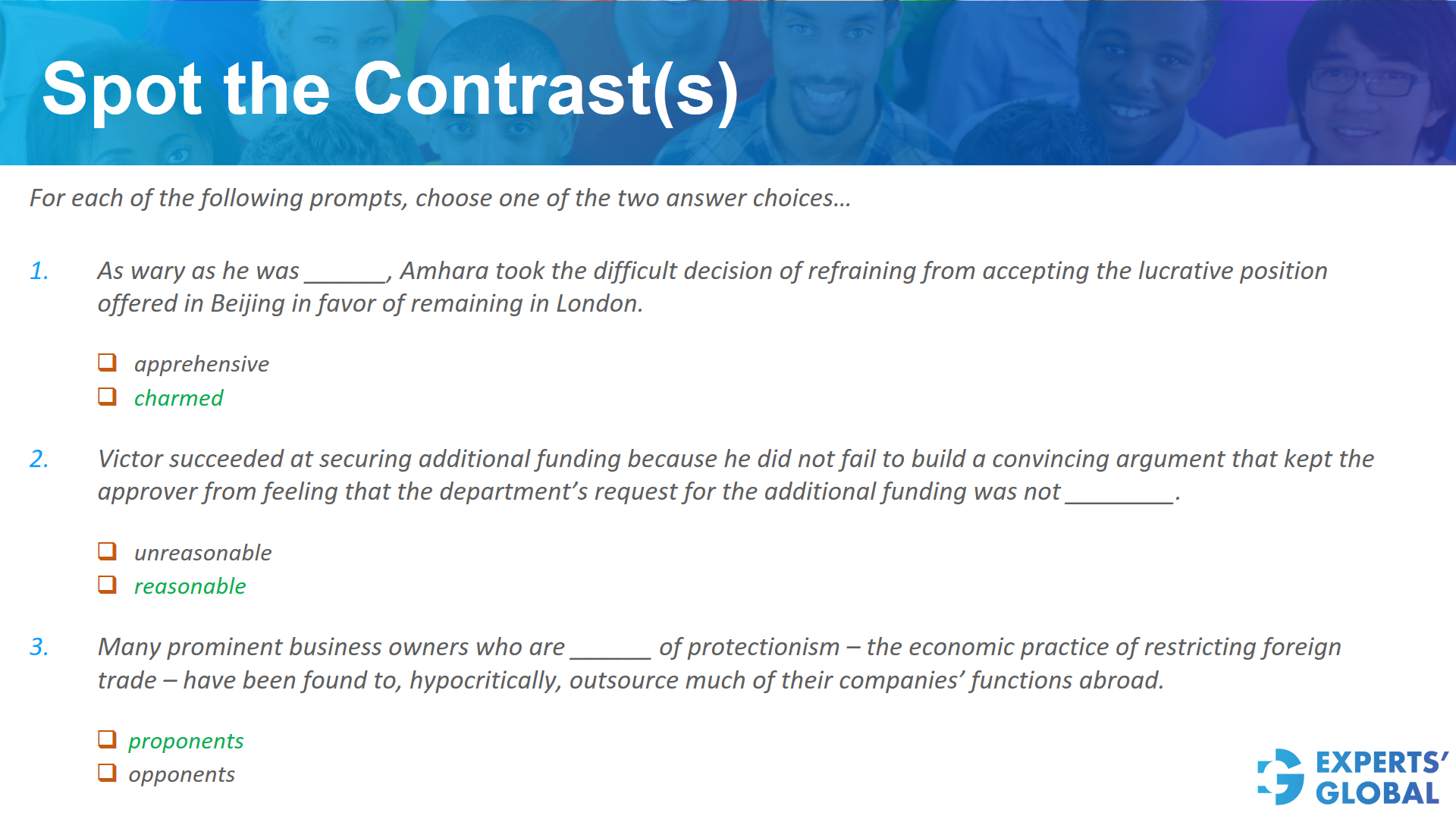 Spot the contrast(s) on GRE SE