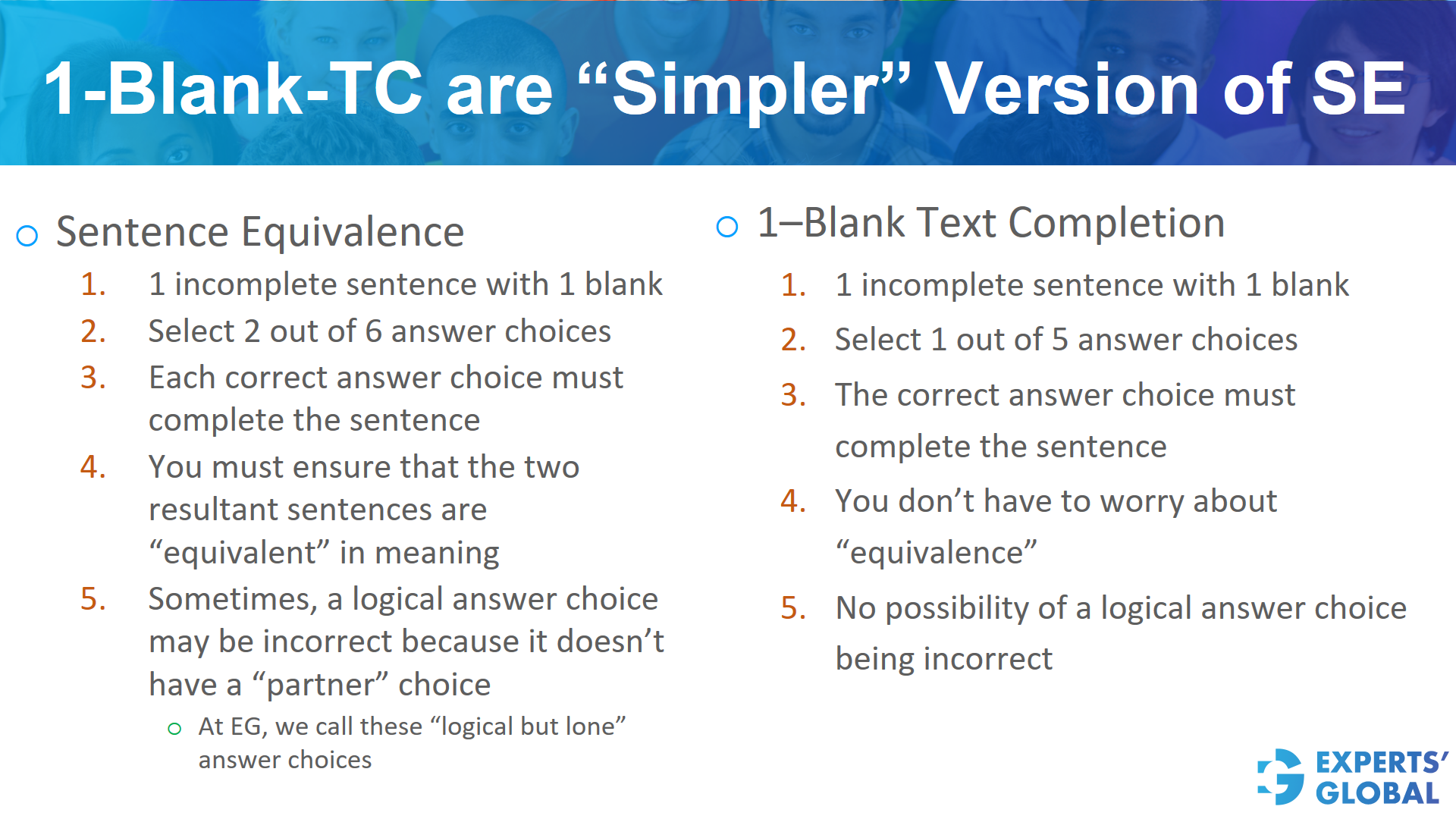 1-Blank-TC are “Simpler ” version of GRE SE