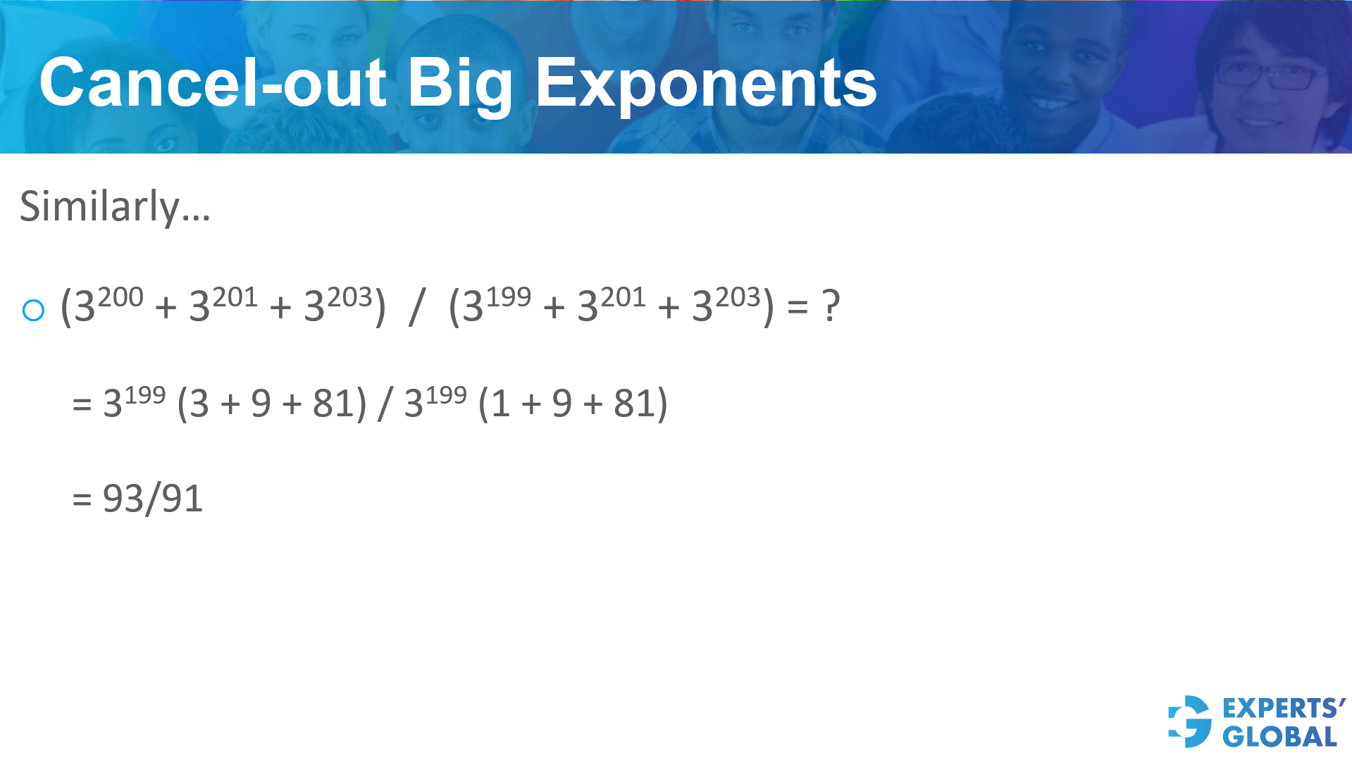  Cancel-out big exponents on GRE Quant