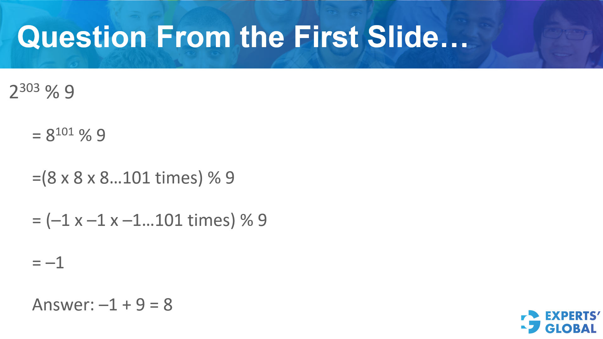 Question from the first slide on GRE Quant