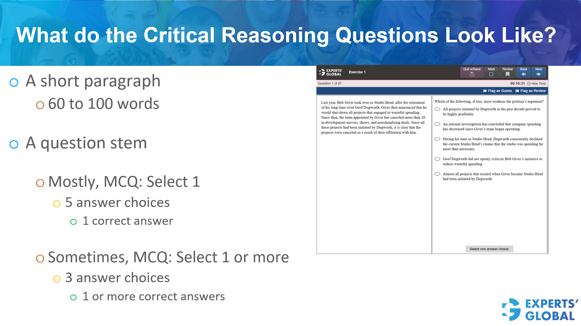 How CR Questions Appear on GRE