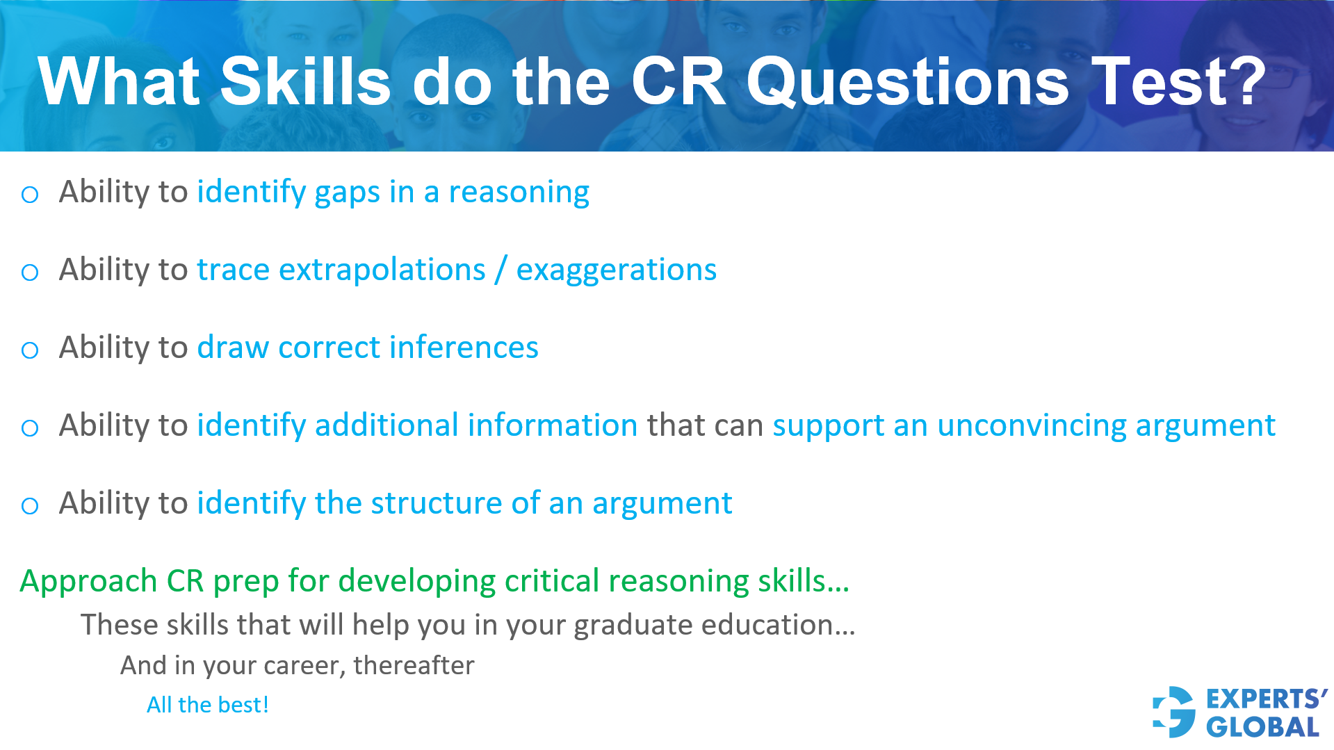 GRE CR: What Skills are tested
