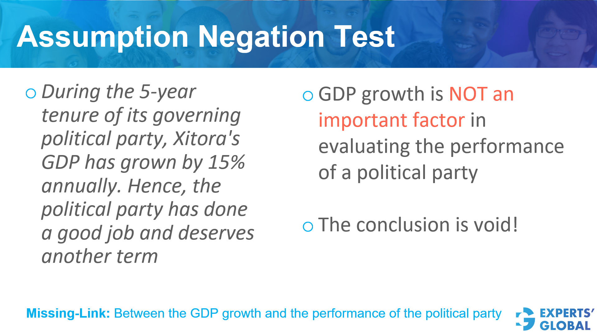 GRE CR Assumption Negation Test 2