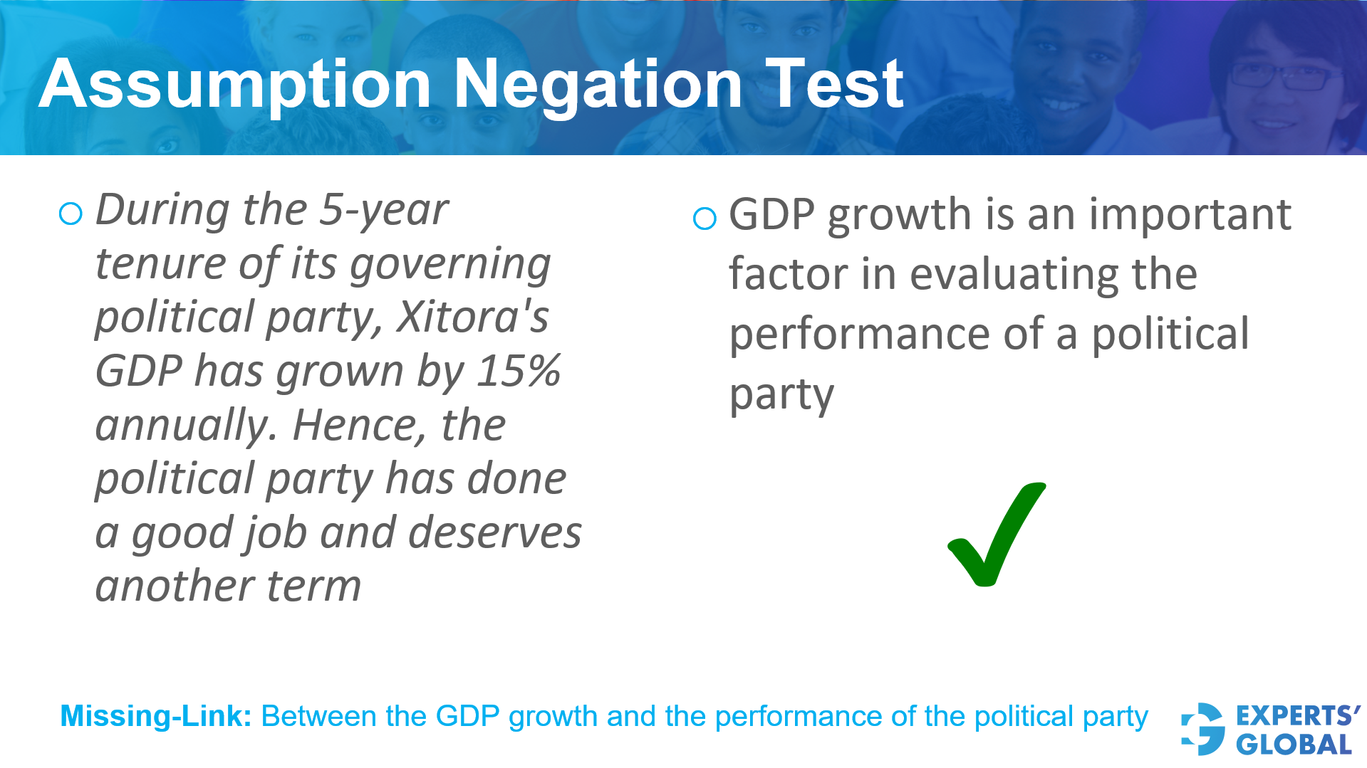 GRE CR Assumption Negation Test 3