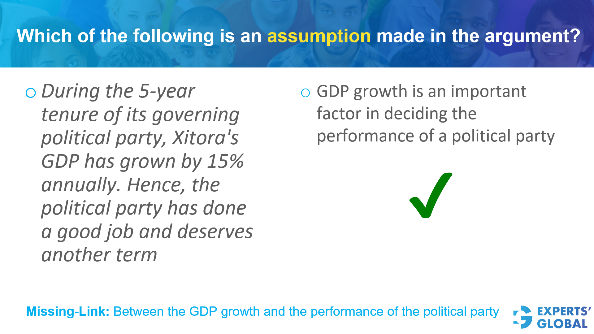GRE CR Assumptions Example