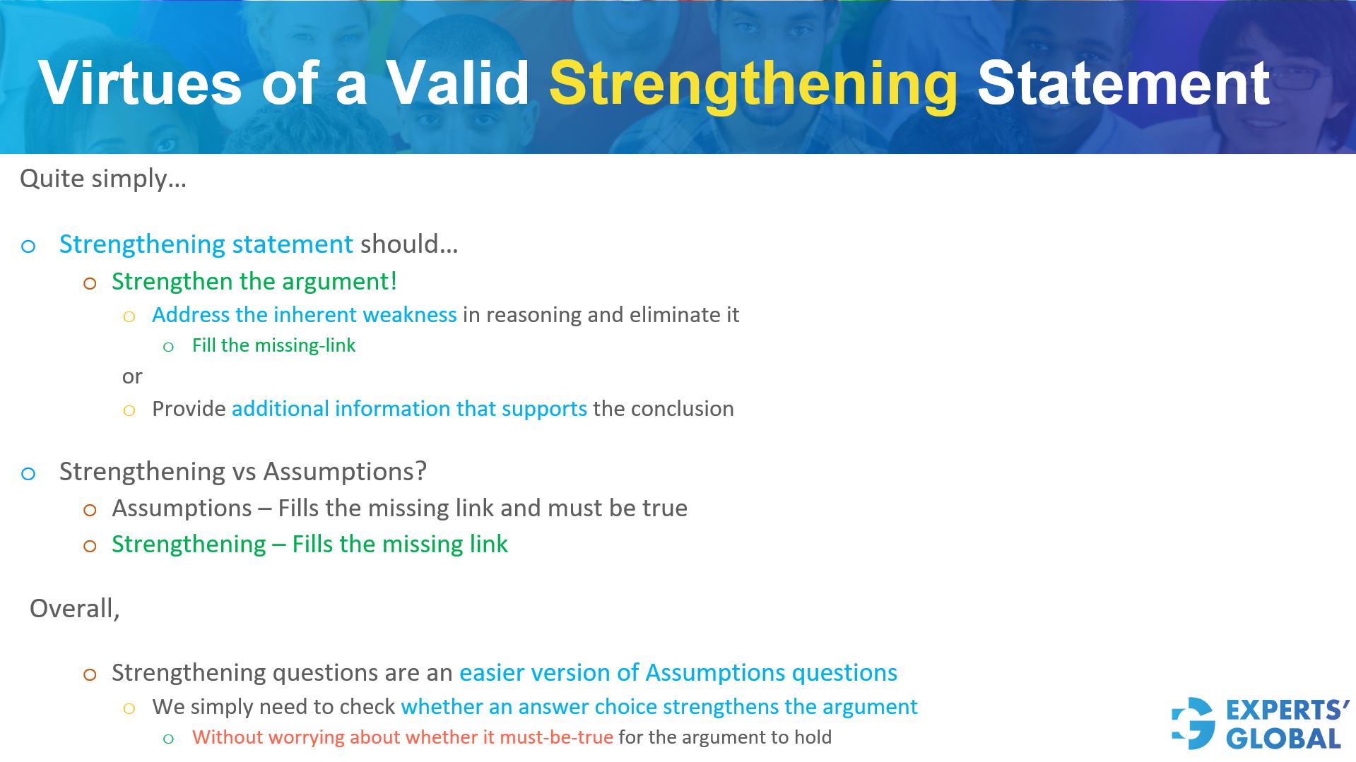 Valid Strengthening Statement