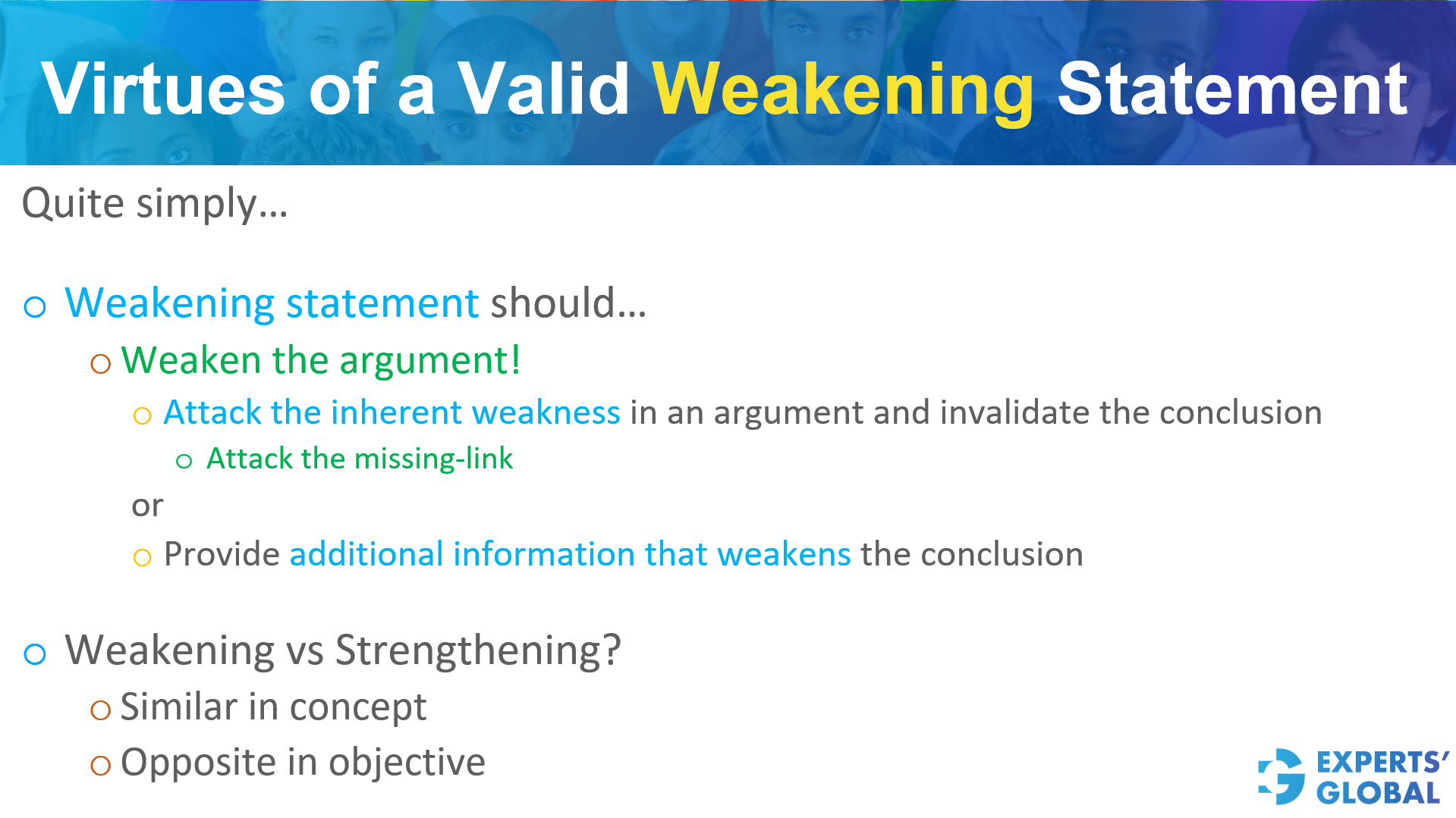 Valid Weakening Statement