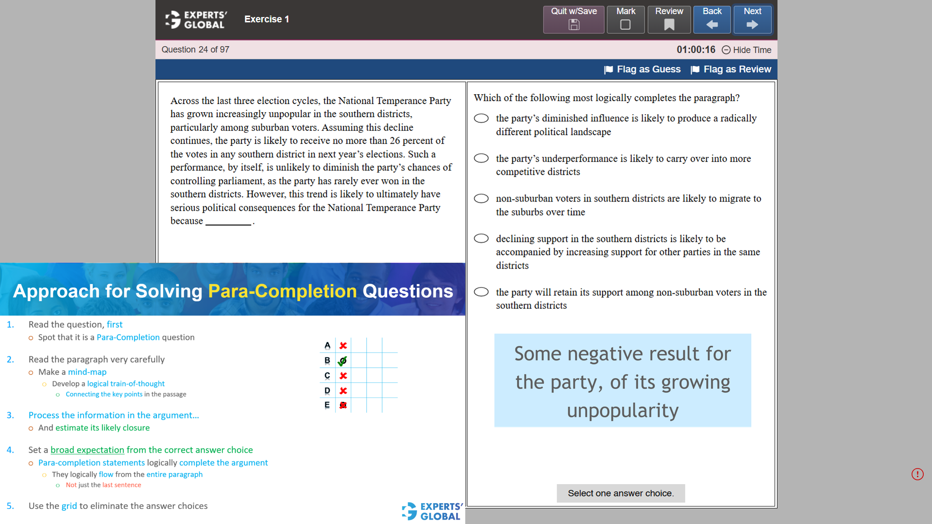 GRE-Style CR Para-Completion Question