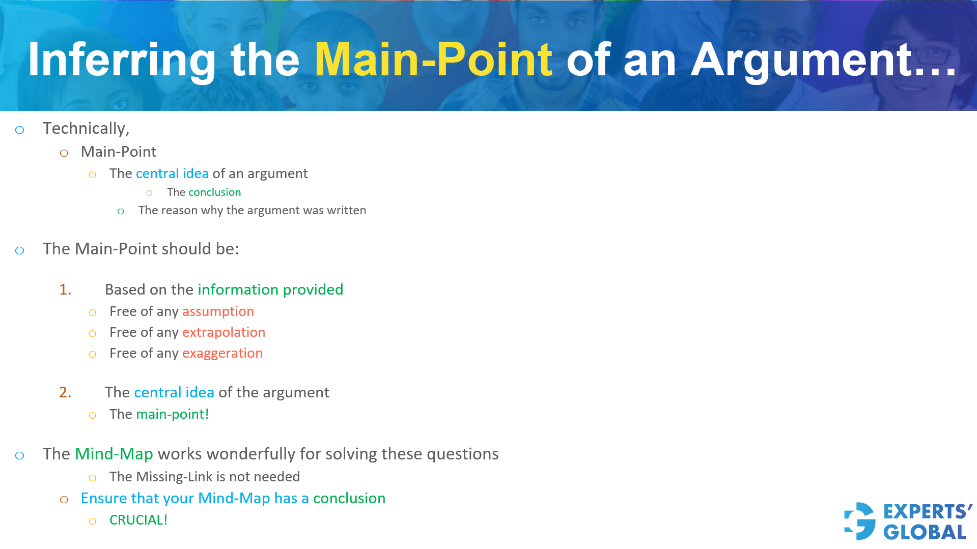 Inferring the main-point of an argument..