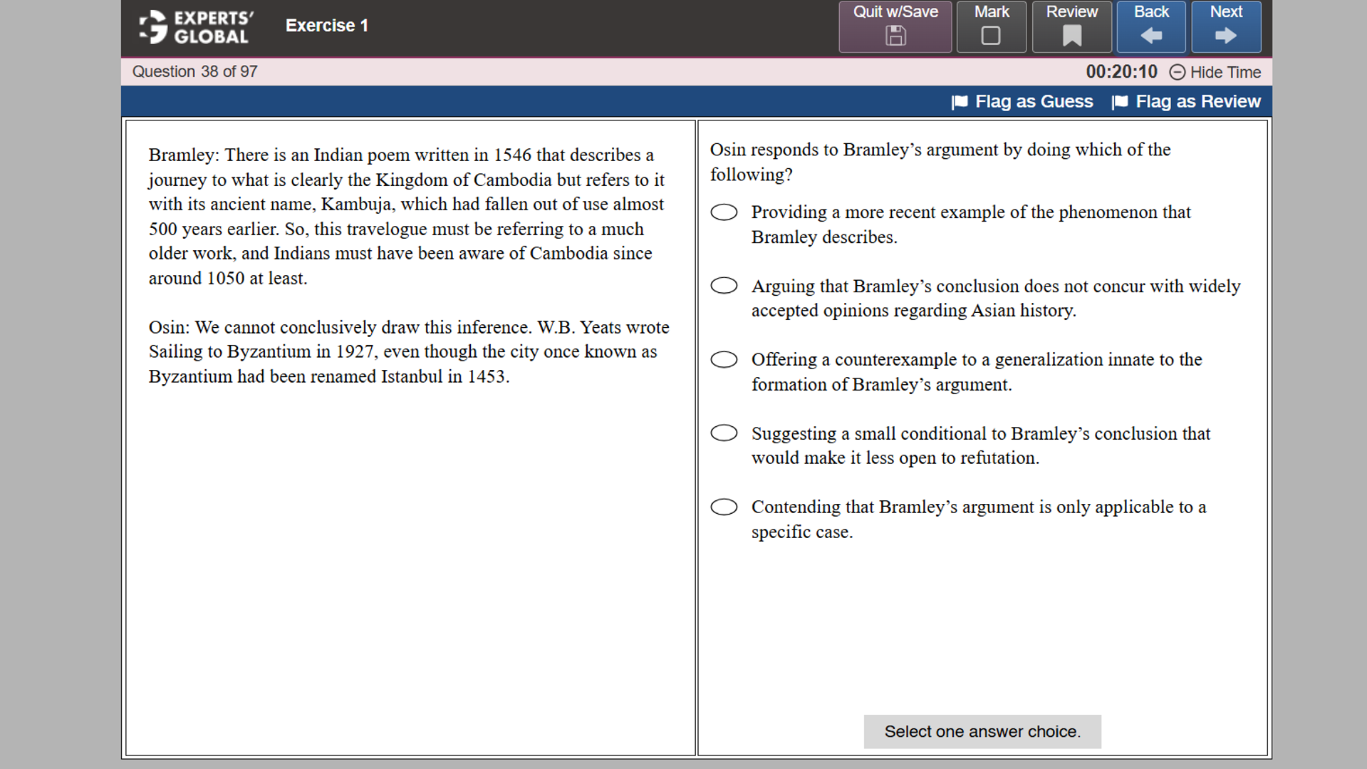 GRE style dialogue-based practice question with explanation