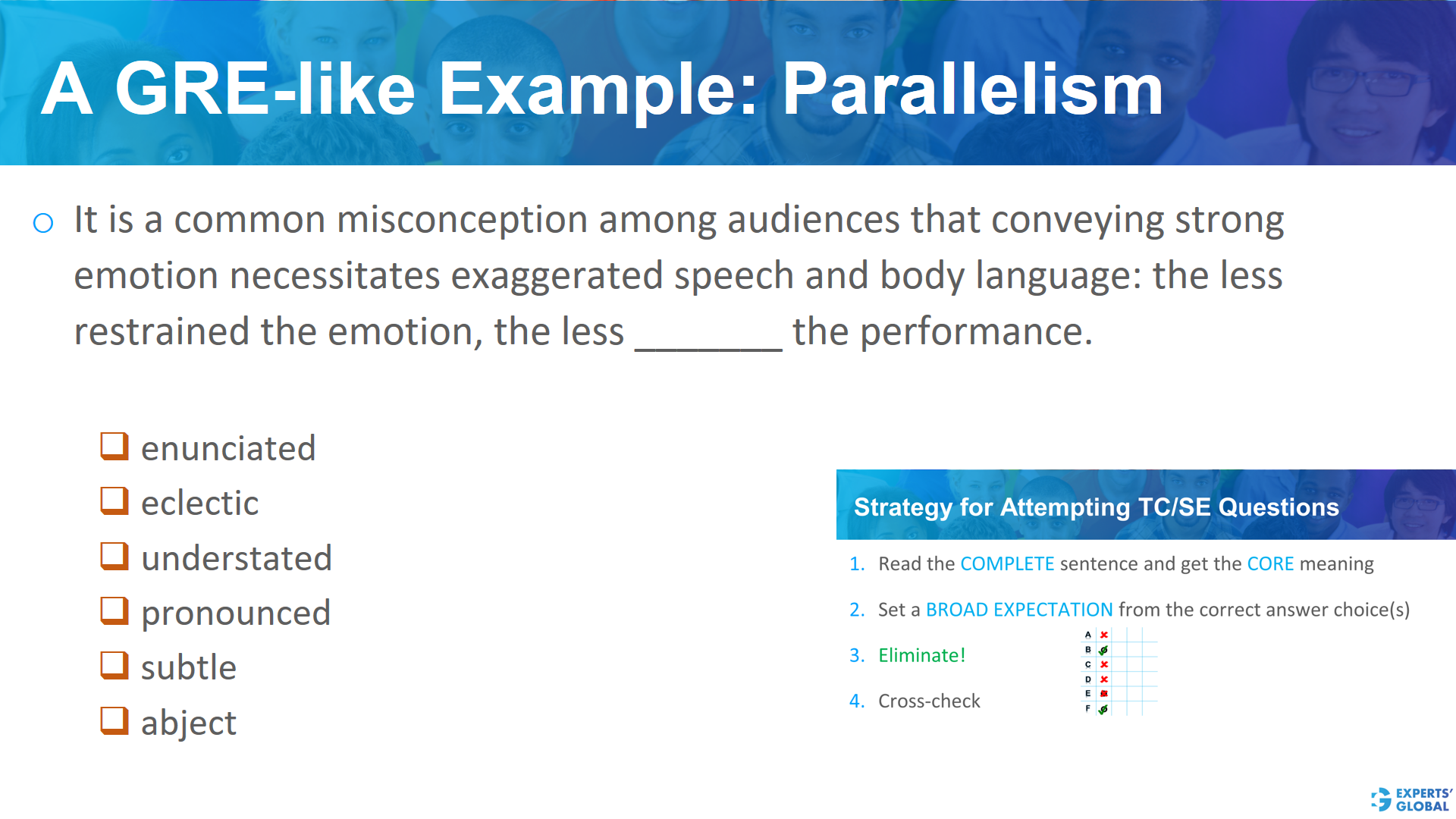 A GRE SE-like example: Parallelism