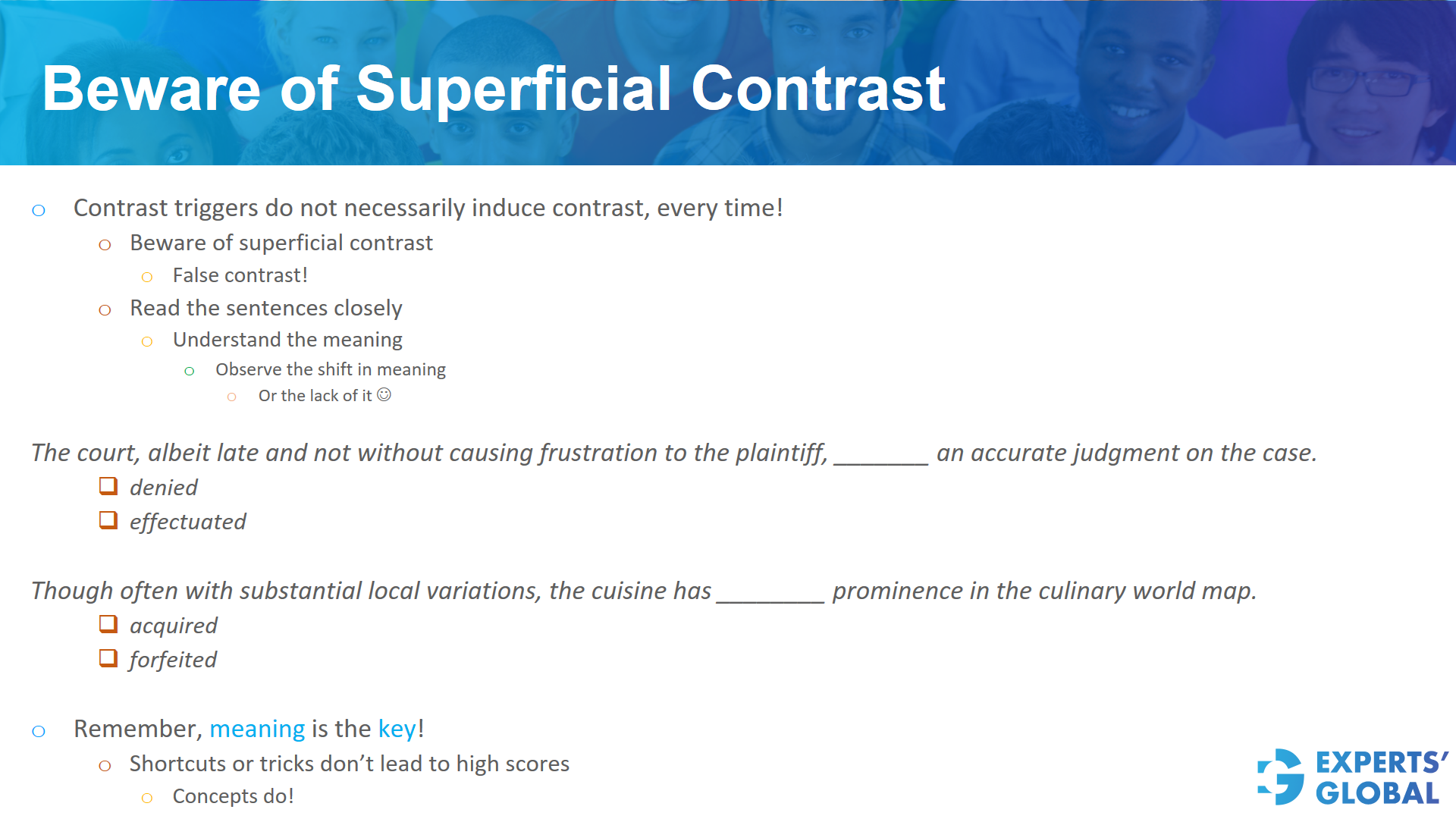 Beware of superficial contrast on GRE SE