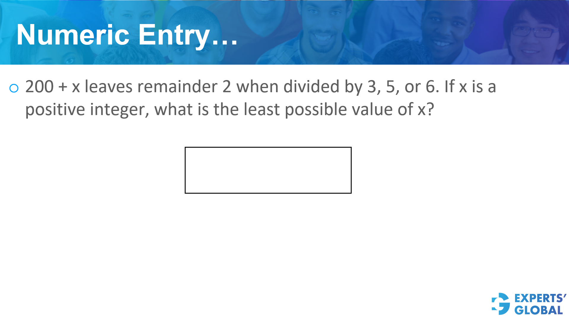 Numeric entry on GRE Quant