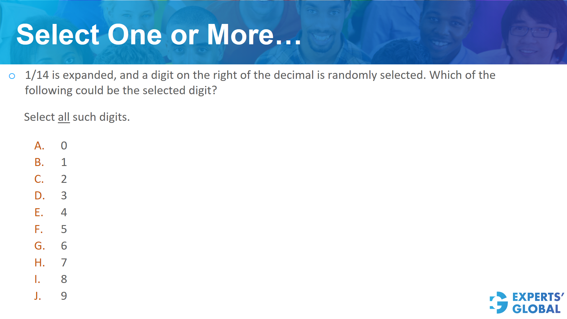  Select one or more on GRE Quant