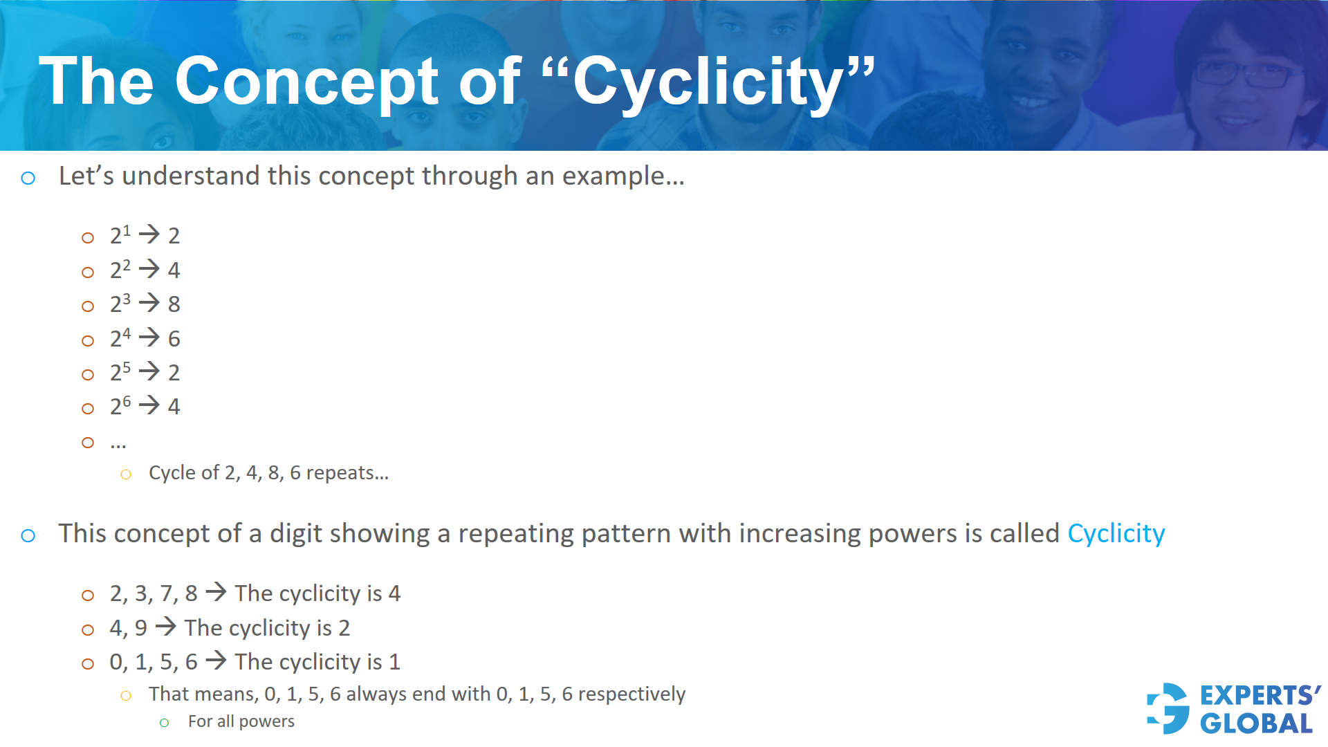 The concept of “cyclicity” on GRE Quant