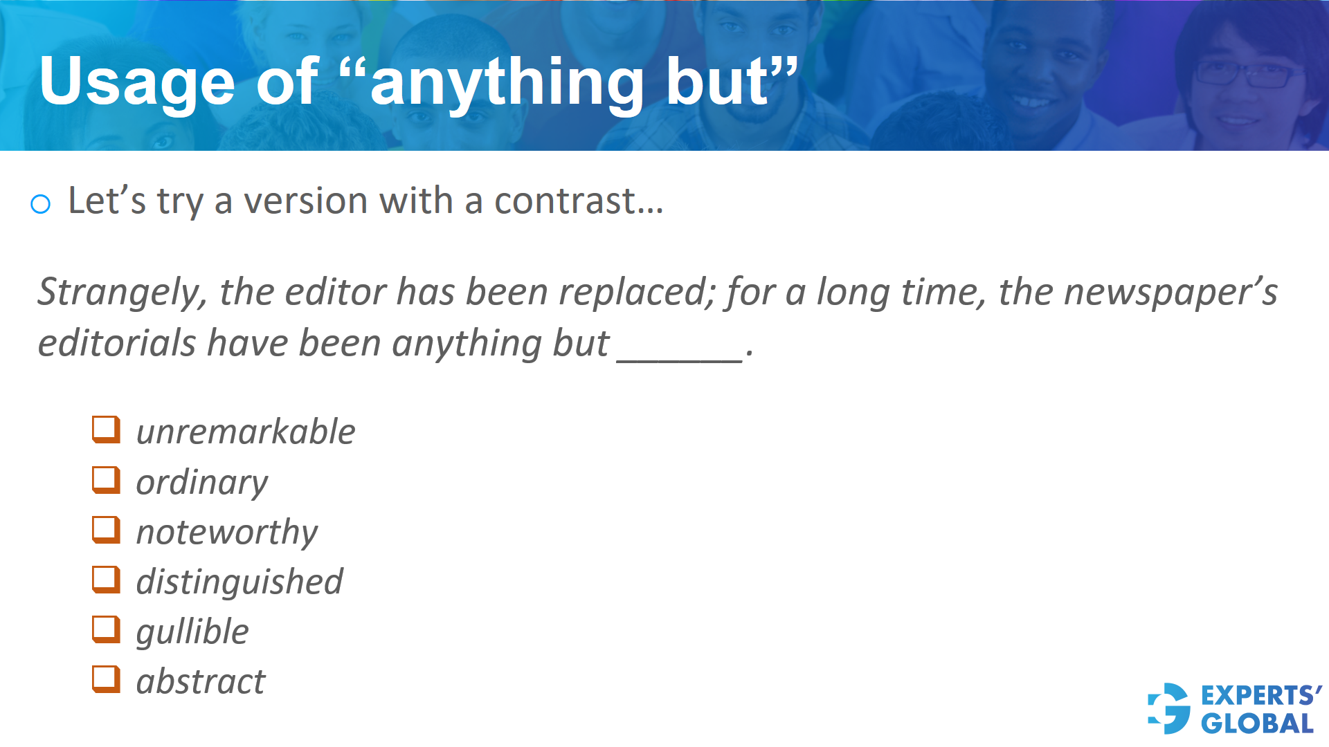 Usage of “anything but” on GRE SE