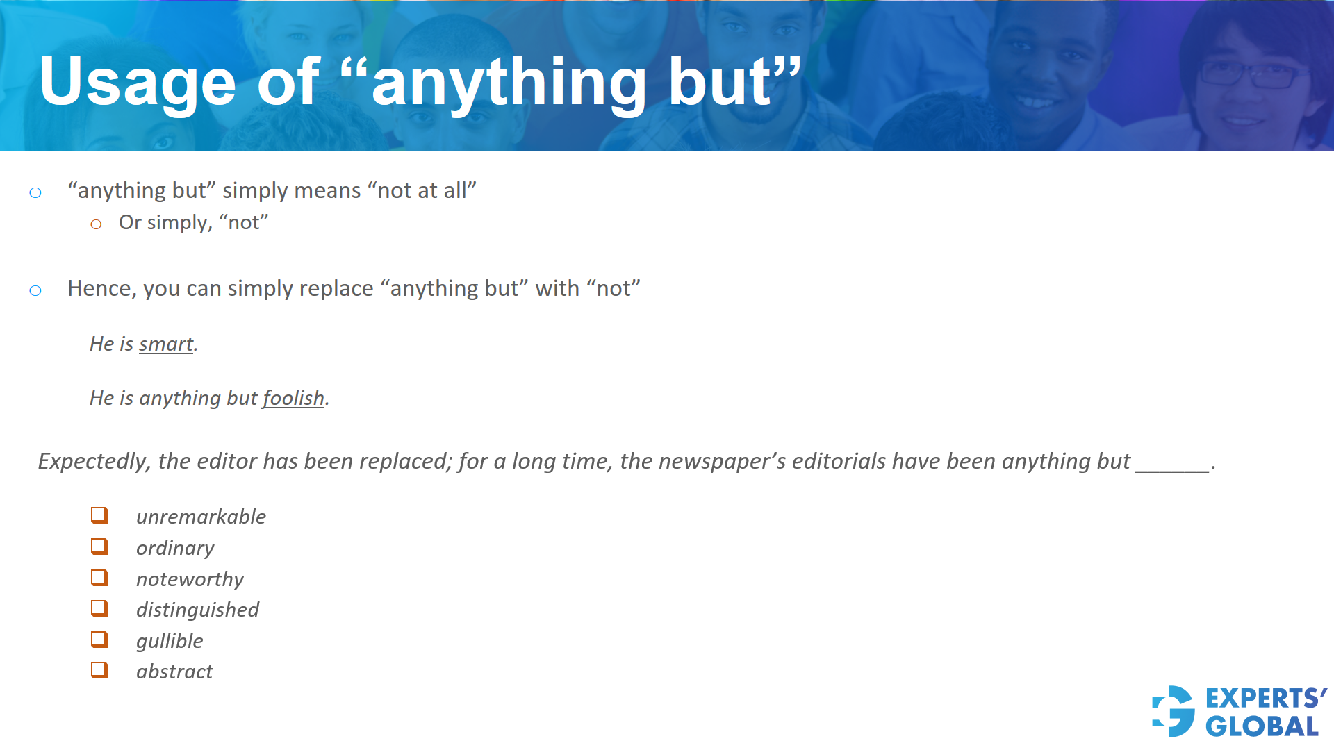 Usage of “anything but” on GRE SE