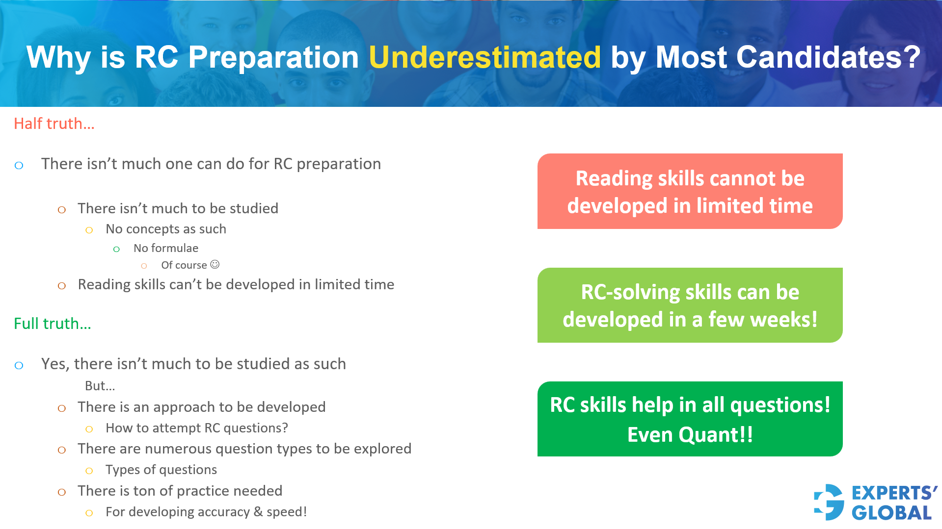 Why is GRE RC preparation underestimated by most candidates?
