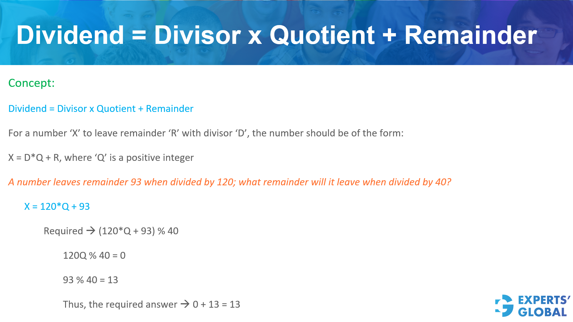 Finding remainder when divisor changes 