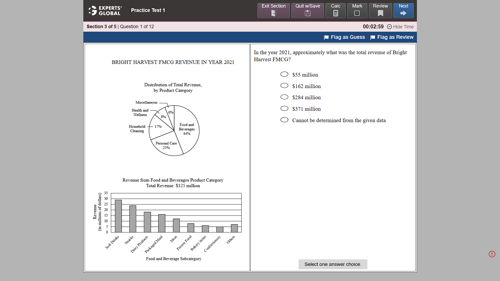 GRE style Data Interpretation practice question 1