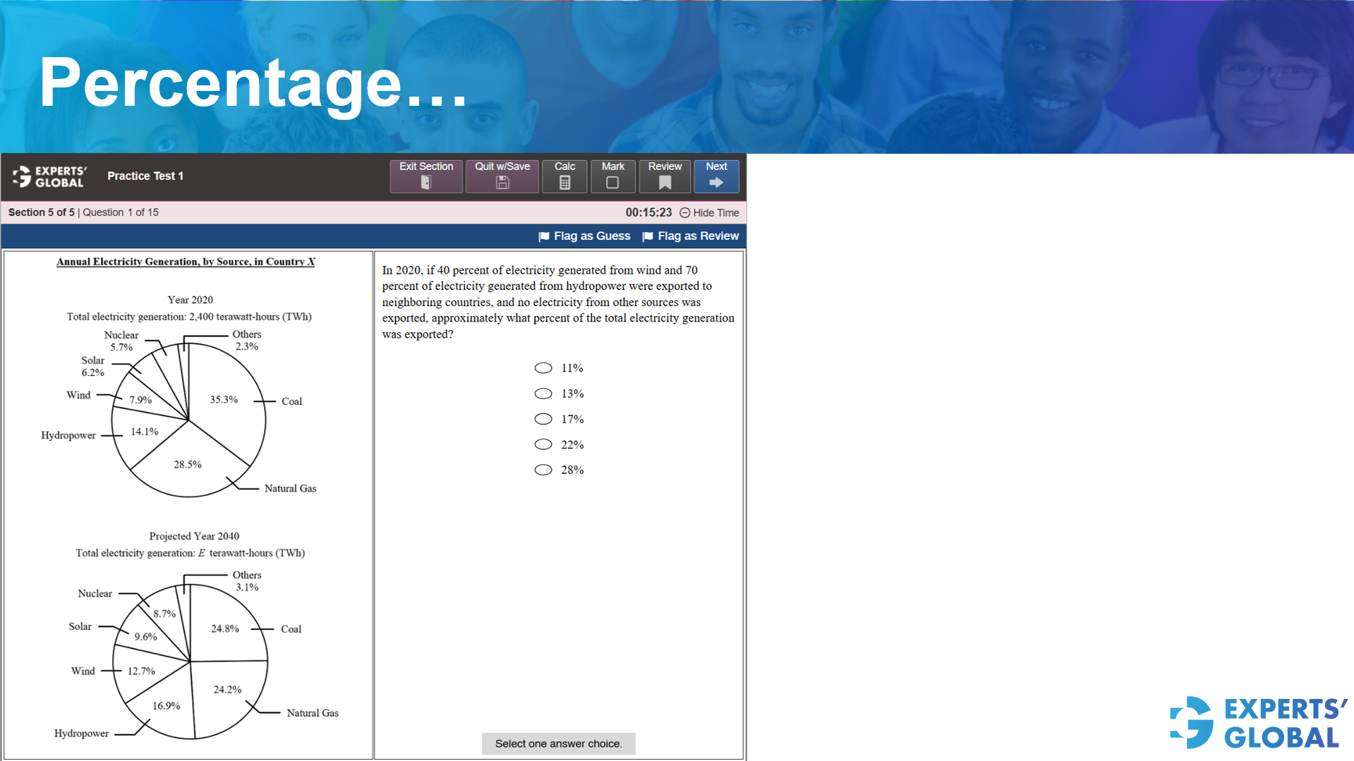 Percentage -  GRE style practice question 1