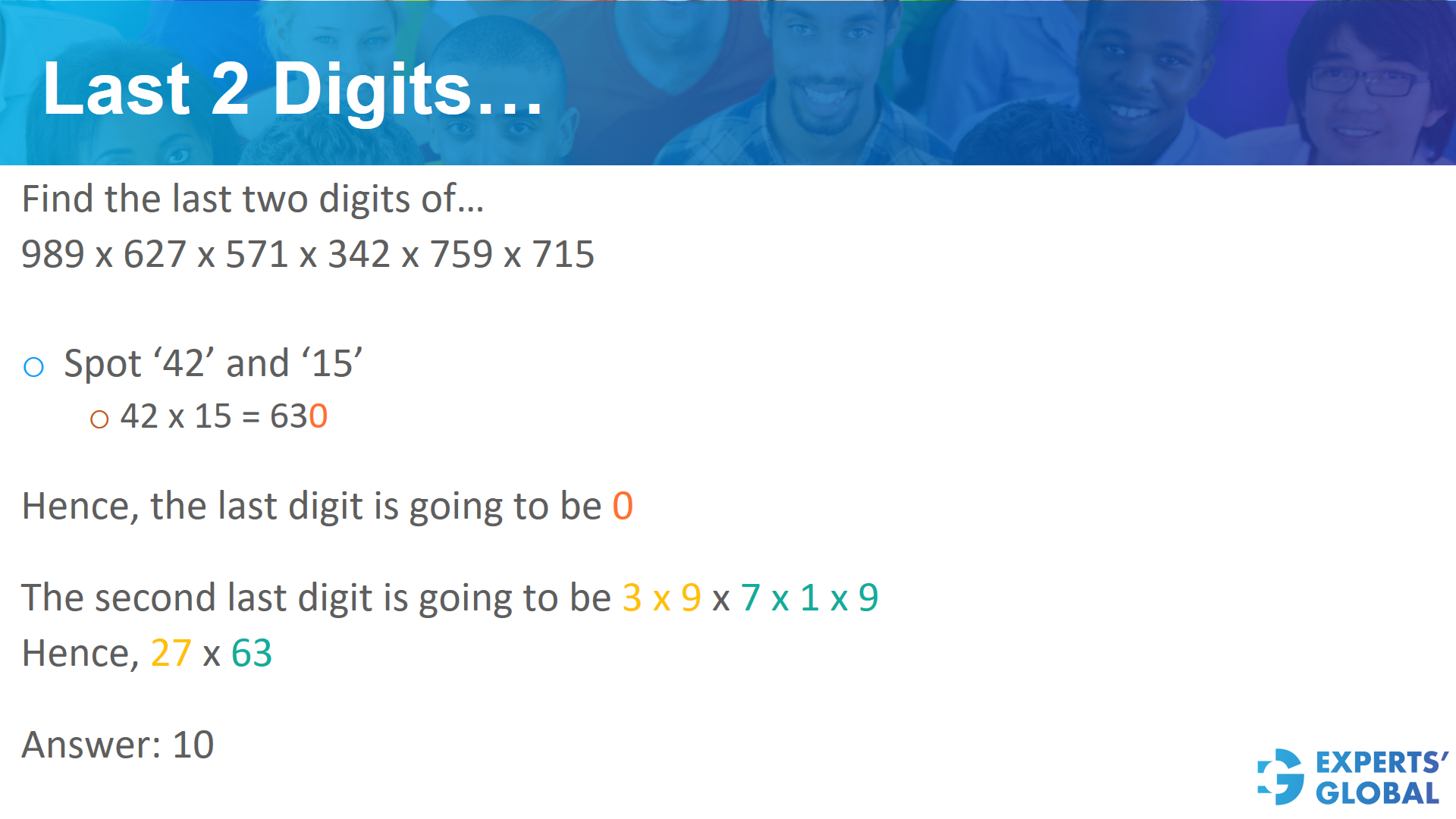 A conceptual example of Last two digits