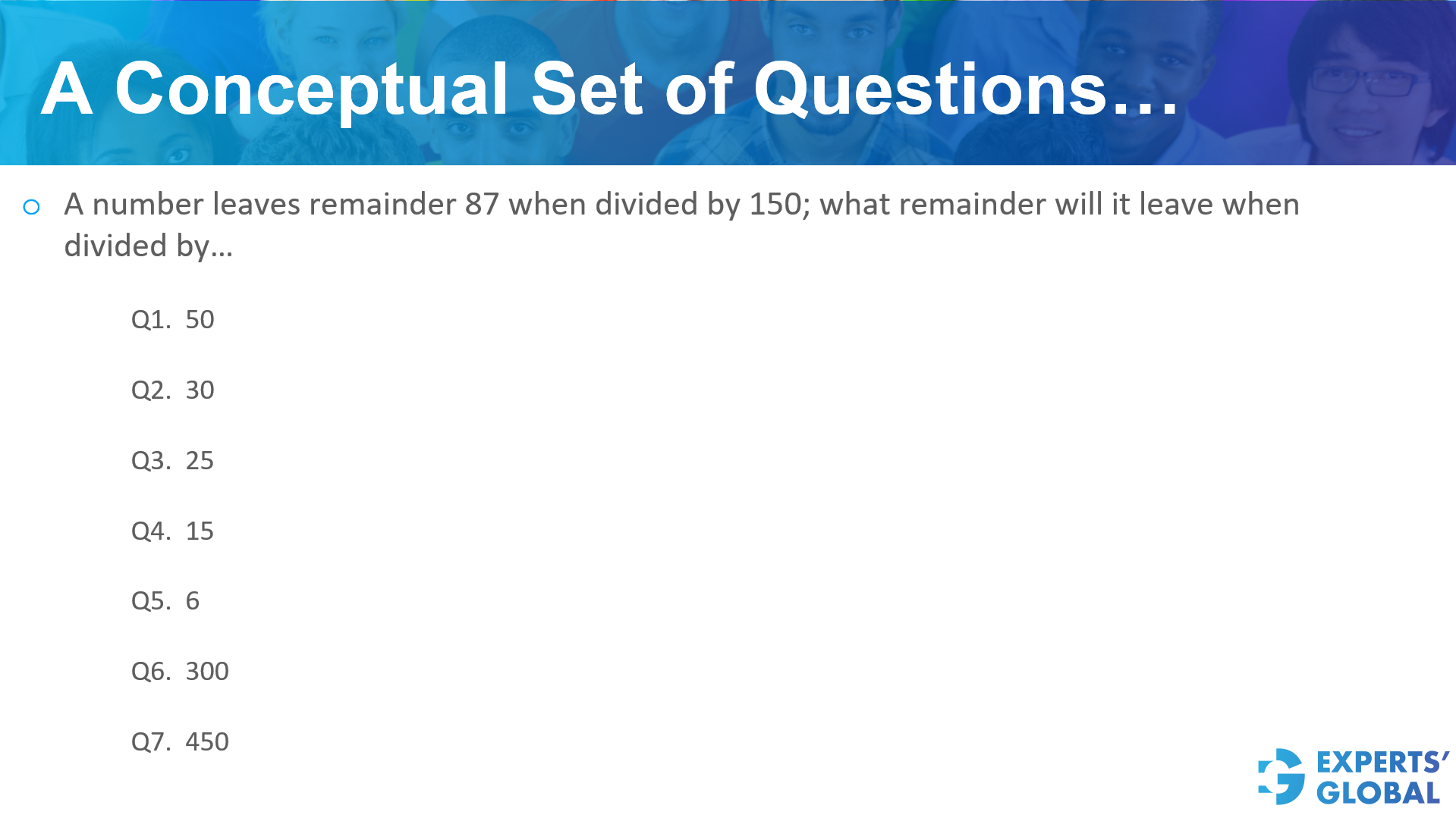  A conceptual practice set of questions