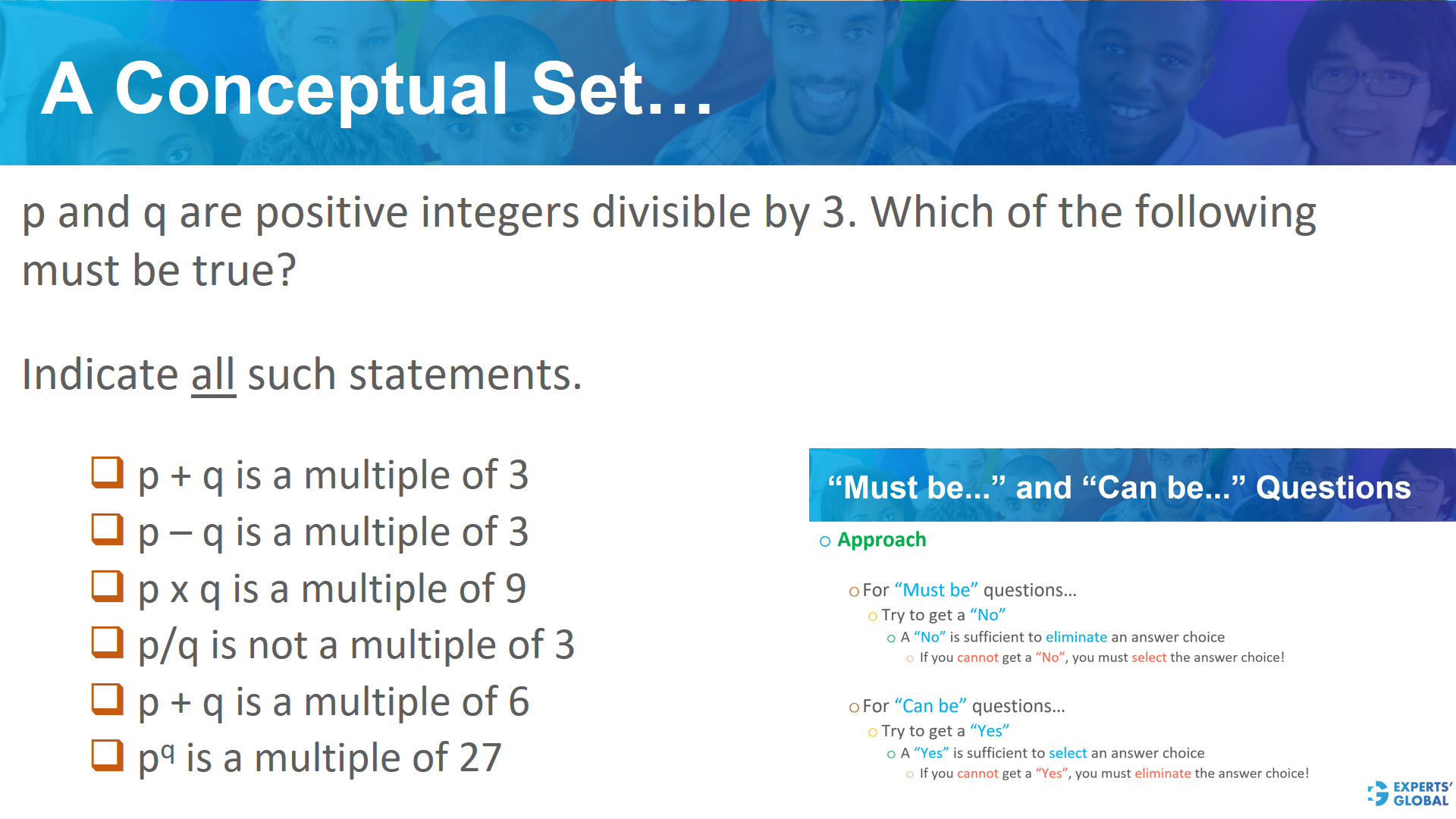  A conceptual practice set – Factors and Multiples 