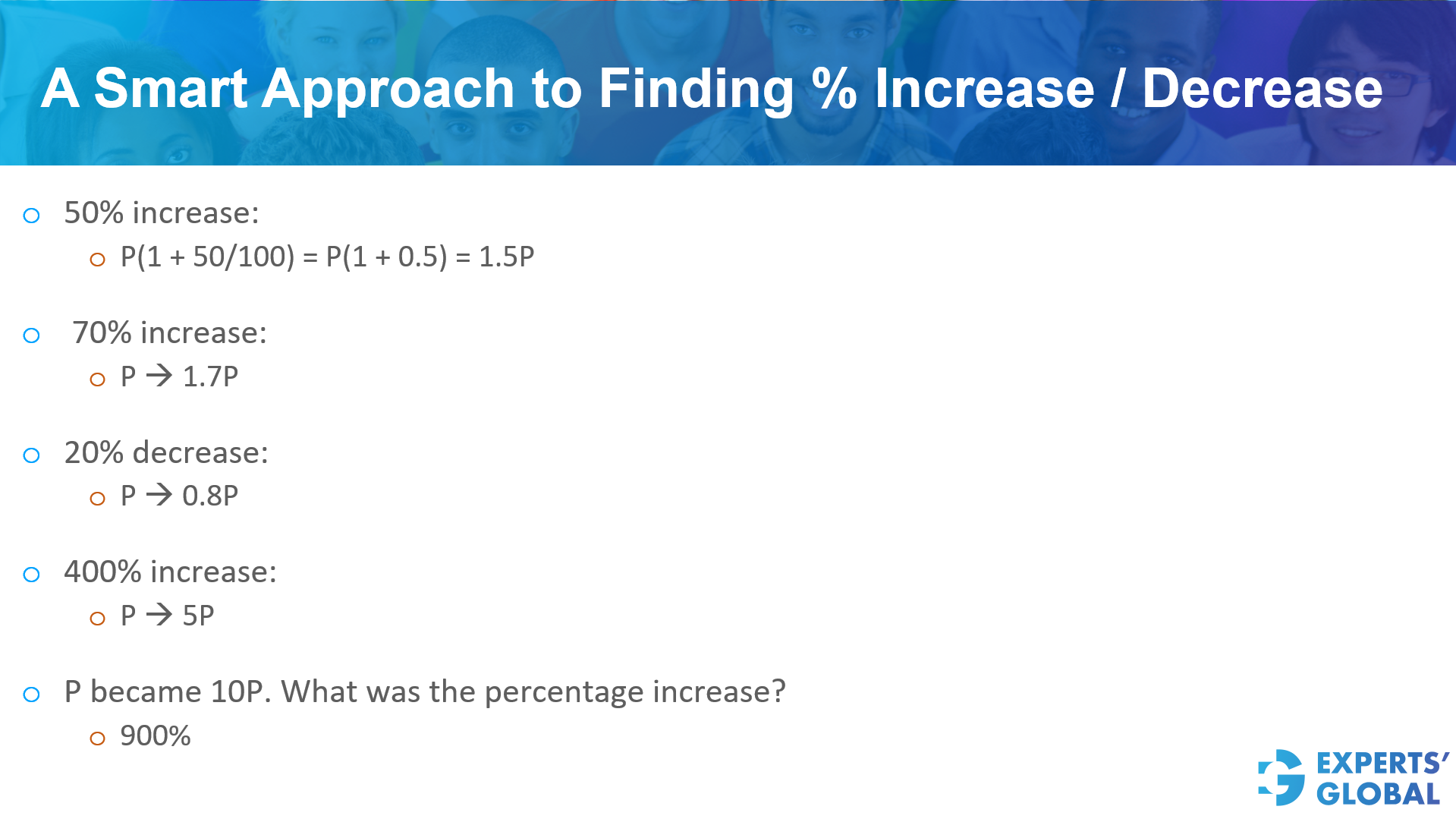A smart approach to finding % Increase or Decrease 