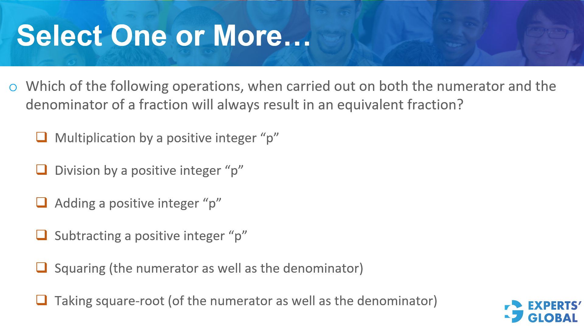  A conceptual example – Select one or more