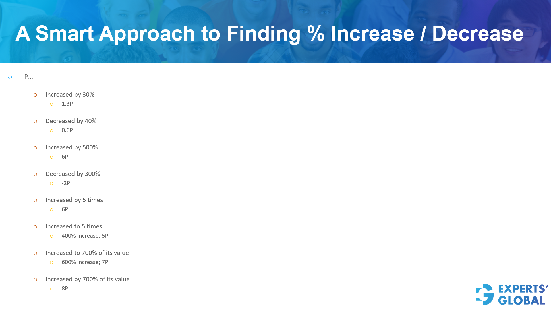Smart approach to finding % increase or decrease - 2 