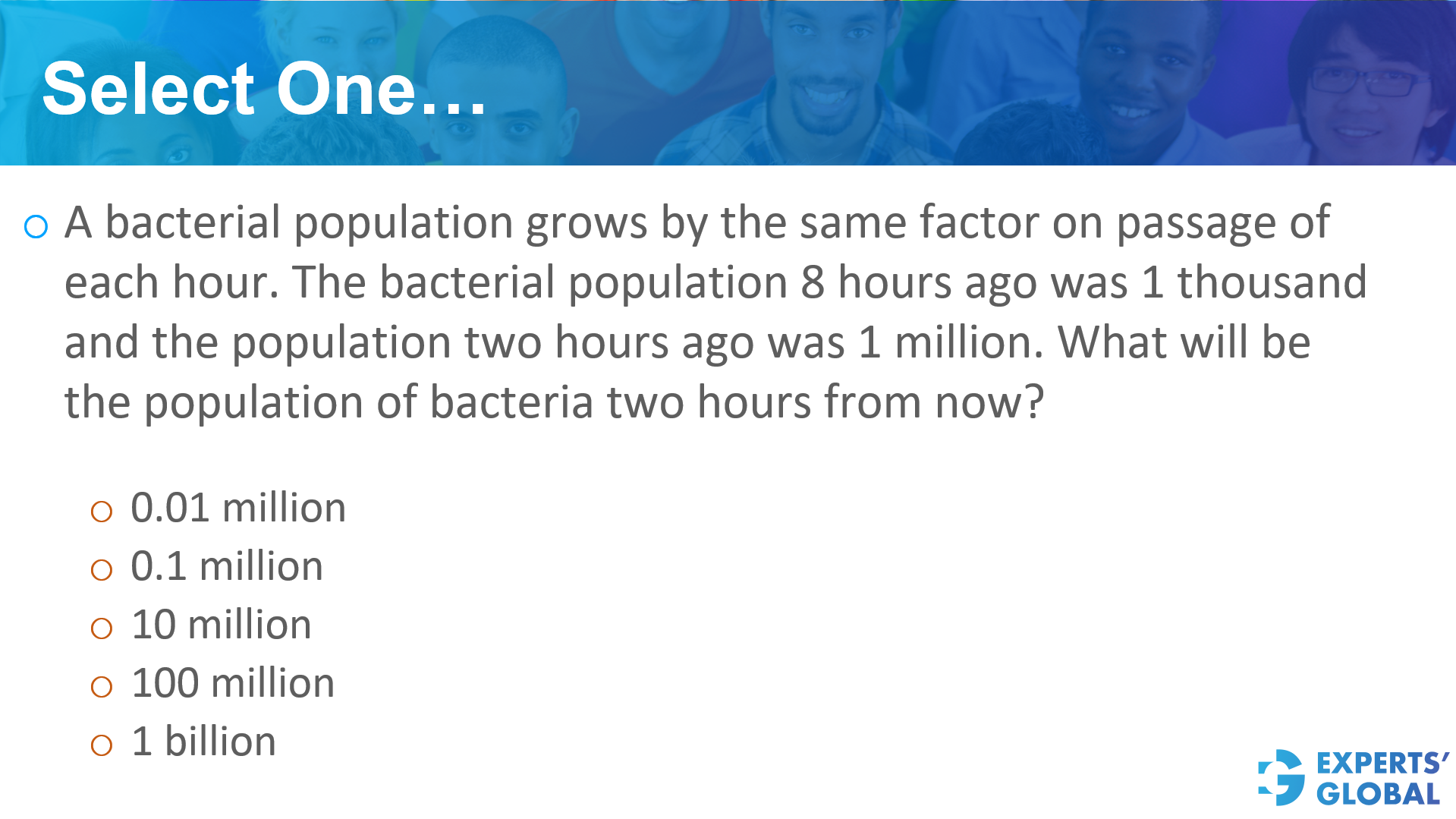 GRE-style practice question 4 – Select One