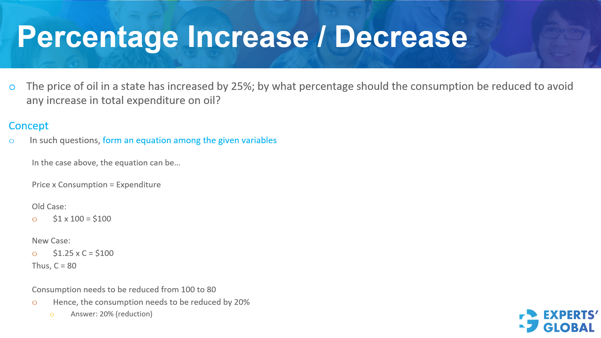 Conceptual example 3 – percentage Increase and Decrease