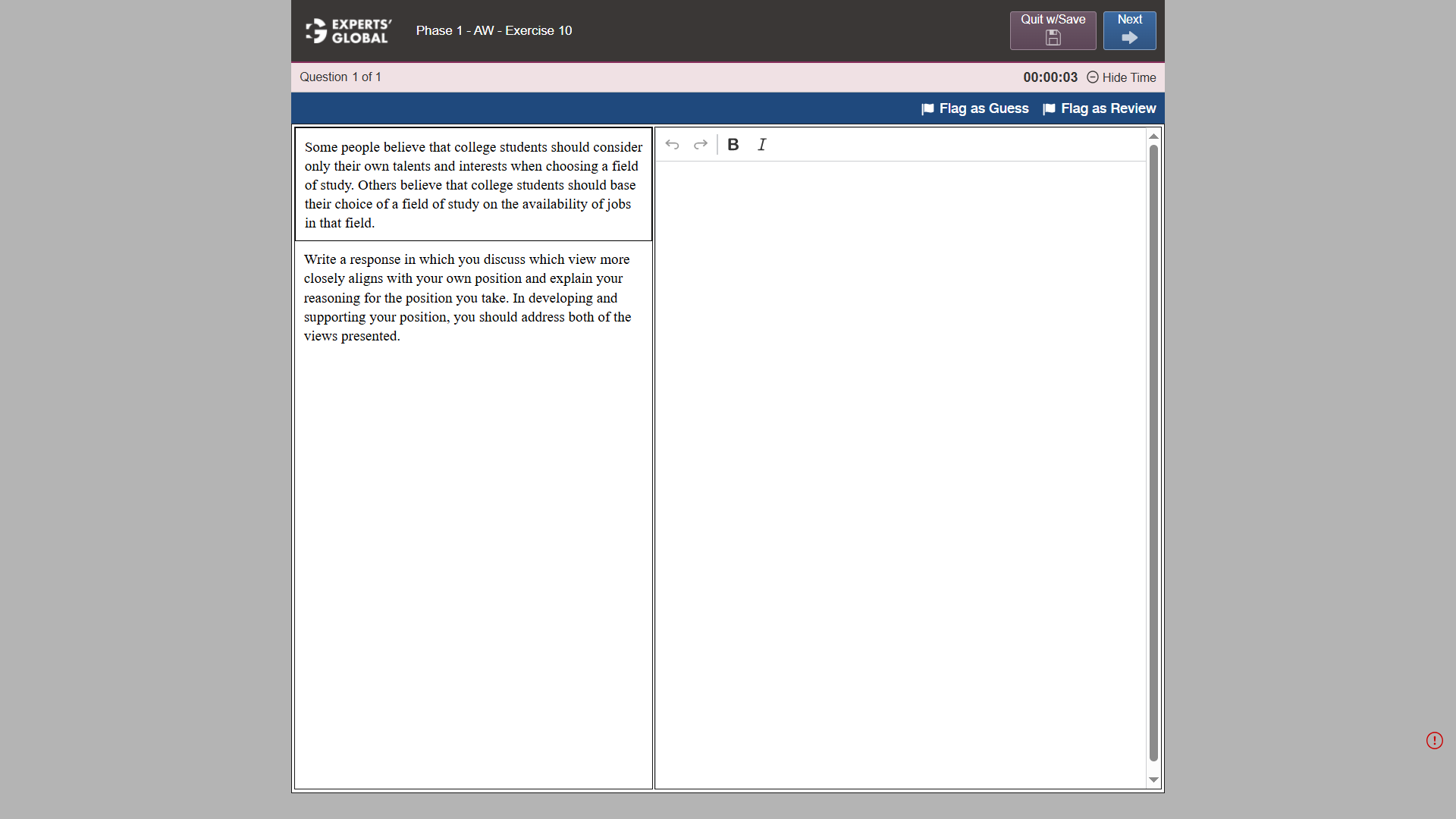 GRE-Style Analytical Writing Practice question 1