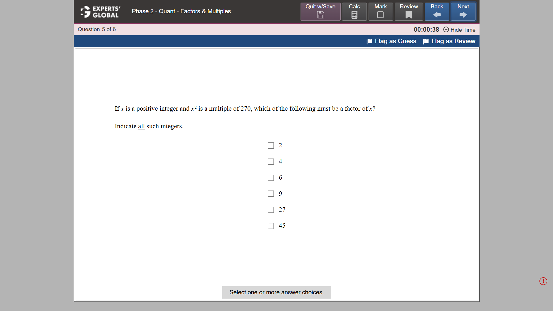 GRE-Style MCQ – Select 1 or More Practice Question 1