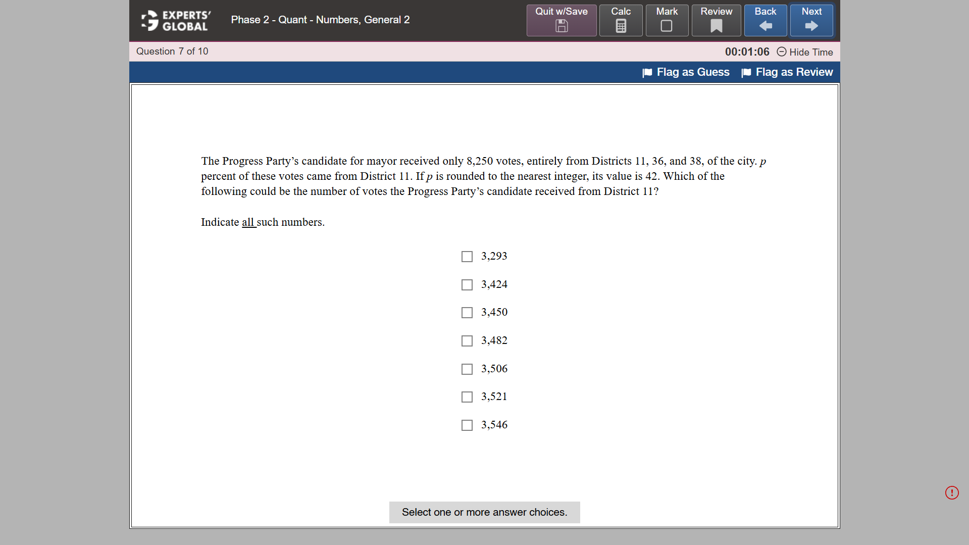 GRE-Style MCQ – Select 1 or More Practice Question 3