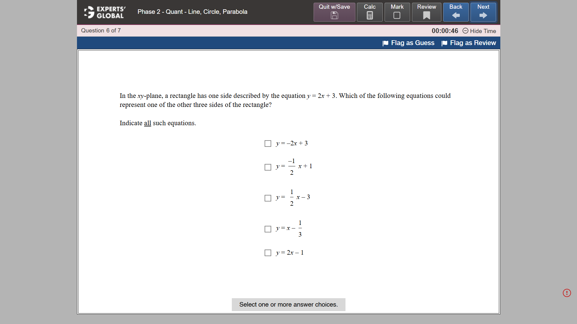 GRE-Style MCQ – Select 1 or More Practice Question 4
