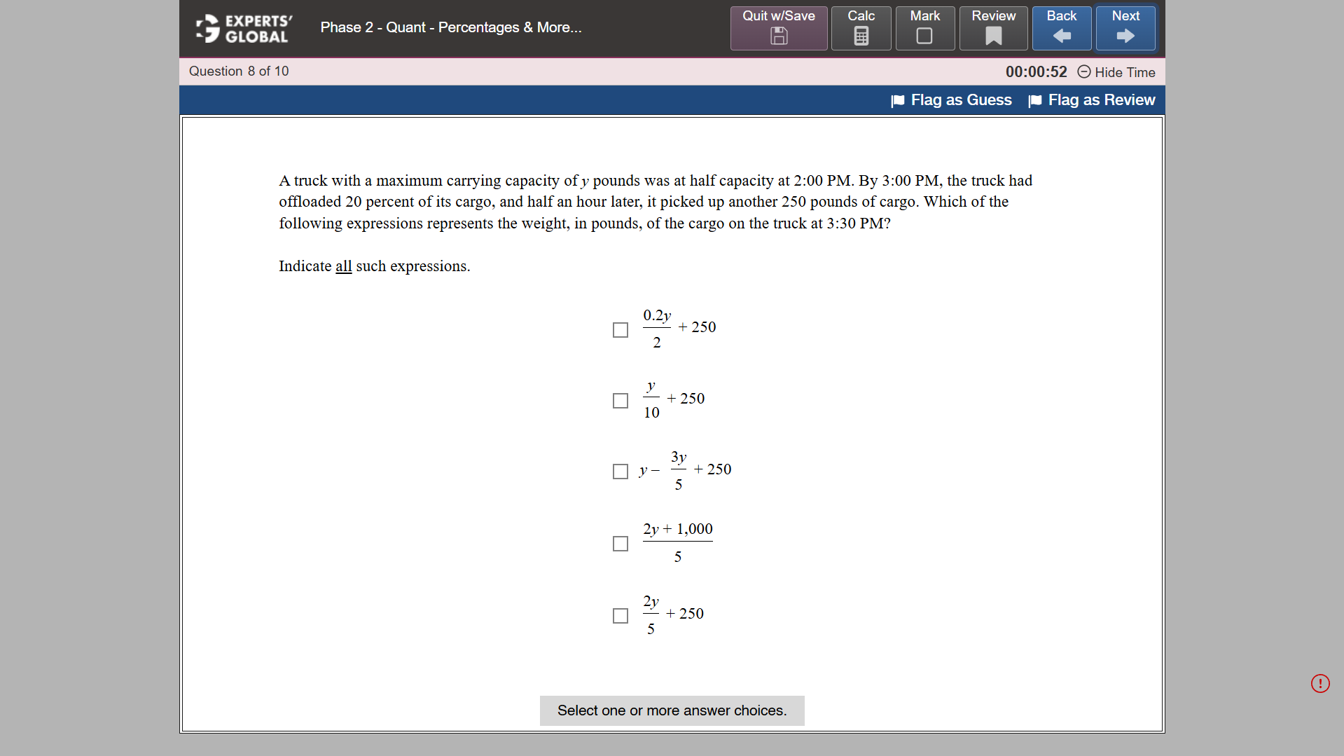 GRE-Style MCQ – Select 1 or More Practice Question 5
